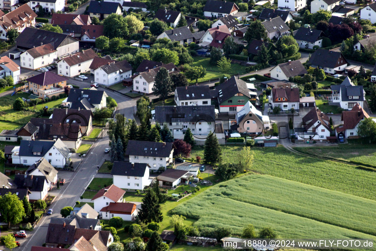 District Sand in Willstätt in the state Baden-Wuerttemberg, Germany out of the air