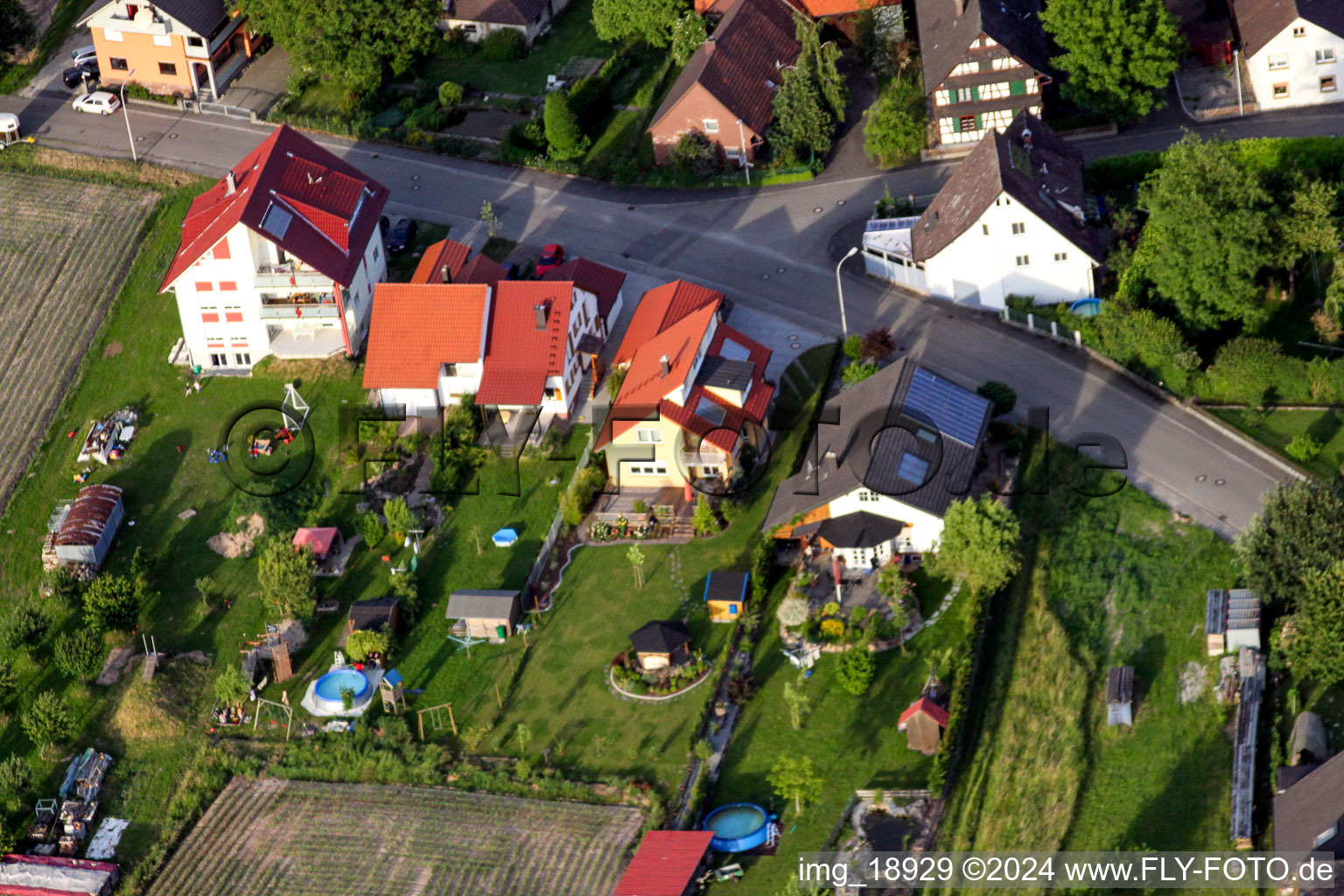 District Sand in Willstätt in the state Baden-Wuerttemberg, Germany seen from above