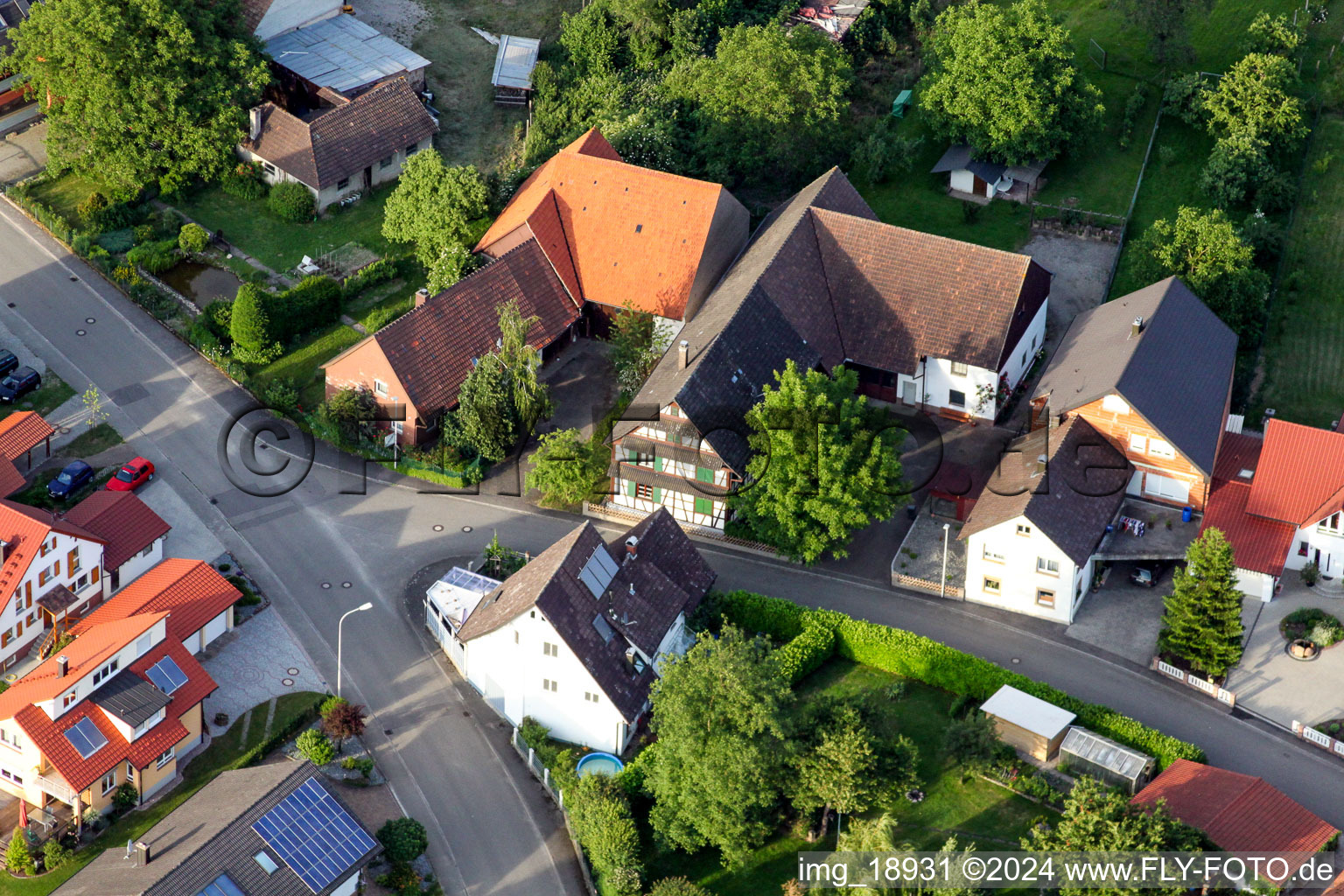 Lindenweg in the district Sand in Willstätt in the state Baden-Wuerttemberg, Germany