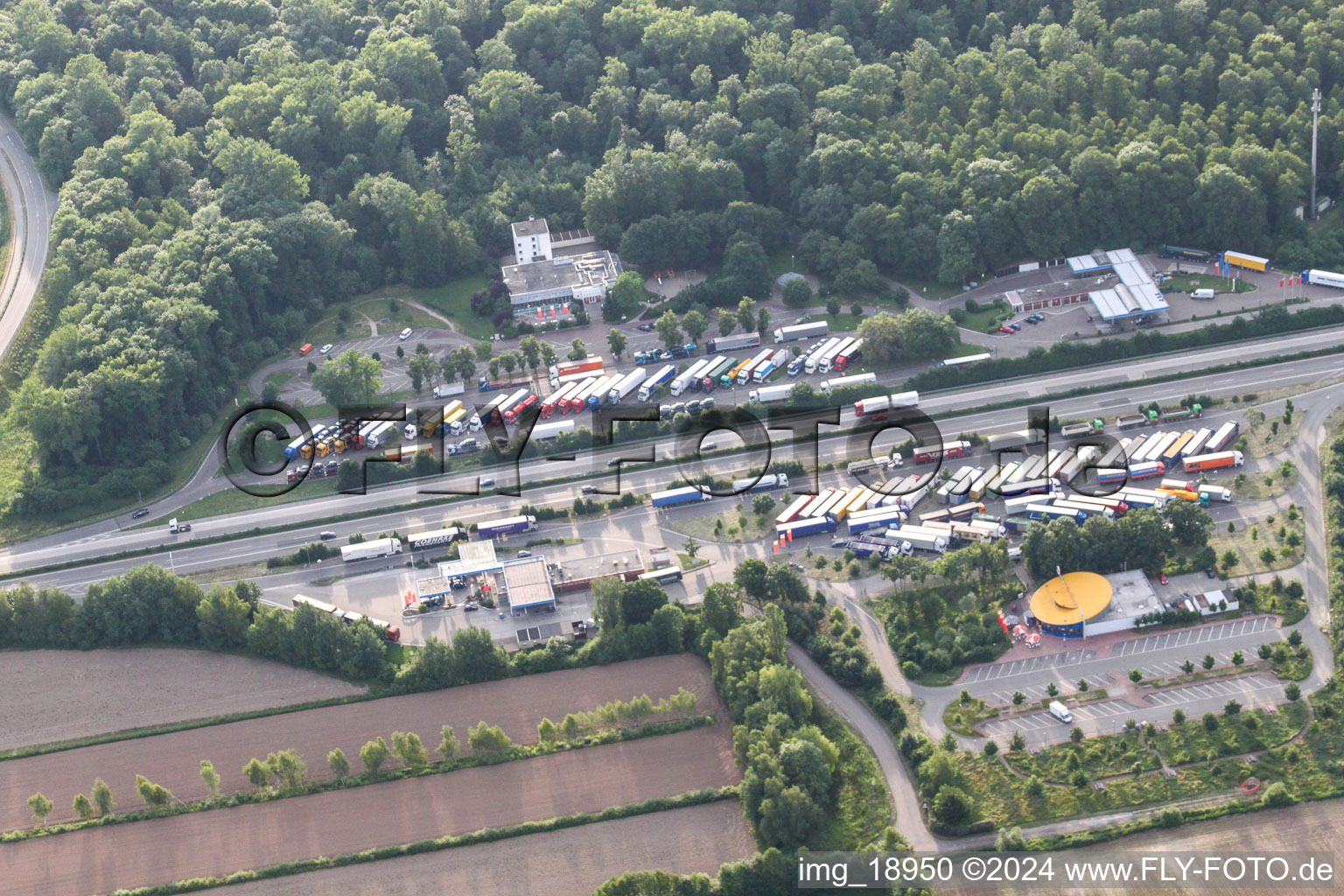 Motorway service station in the district Urloffen in Appenweier in the state Baden-Wuerttemberg, Germany