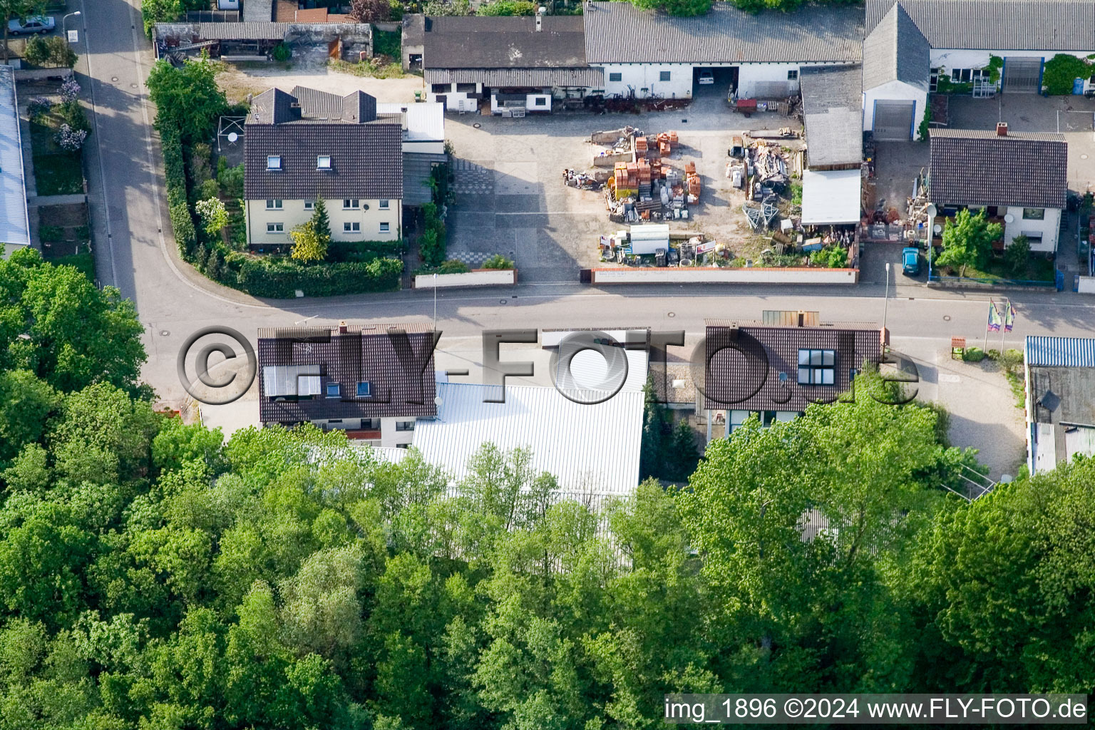 Elsaesserstr in Kandel in the state Rhineland-Palatinate, Germany from the plane