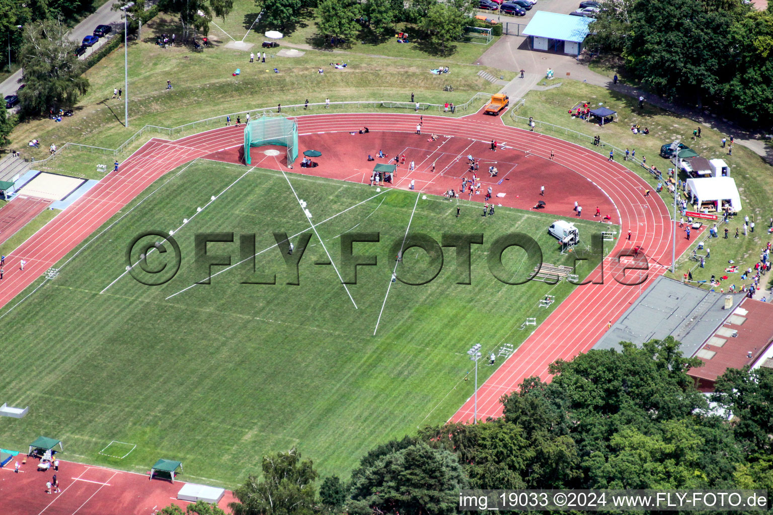 Athletics event at the Bienwald Stadium in Kandel in the state Rhineland-Palatinate, Germany