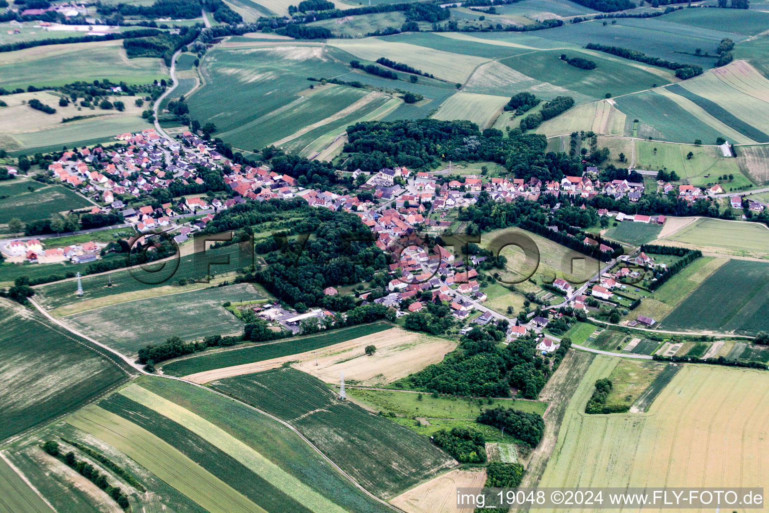 Niederlauterbach in the state Bas-Rhin, France out of the air