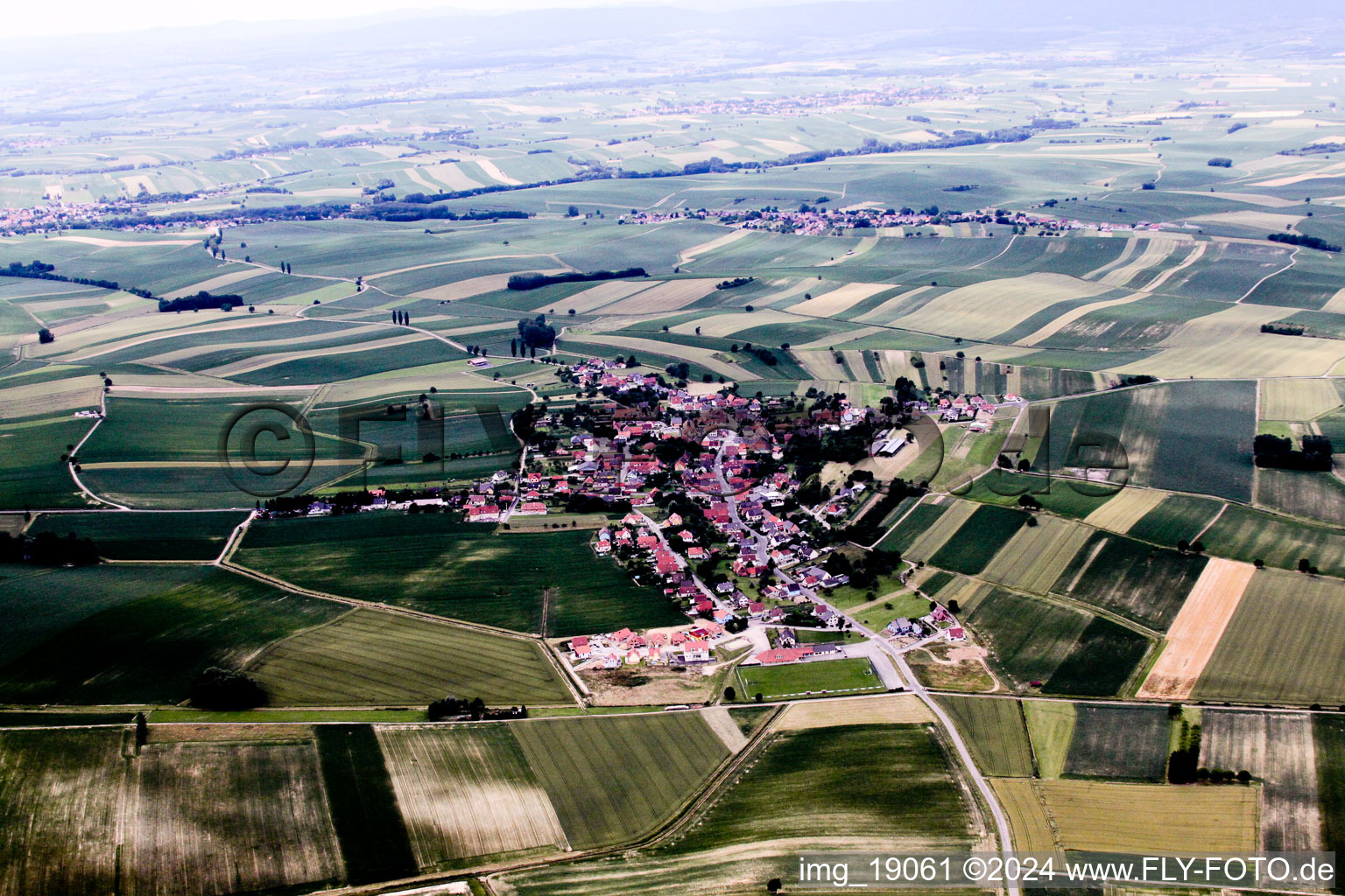 Wintzenbach in the state Bas-Rhin, France from the plane