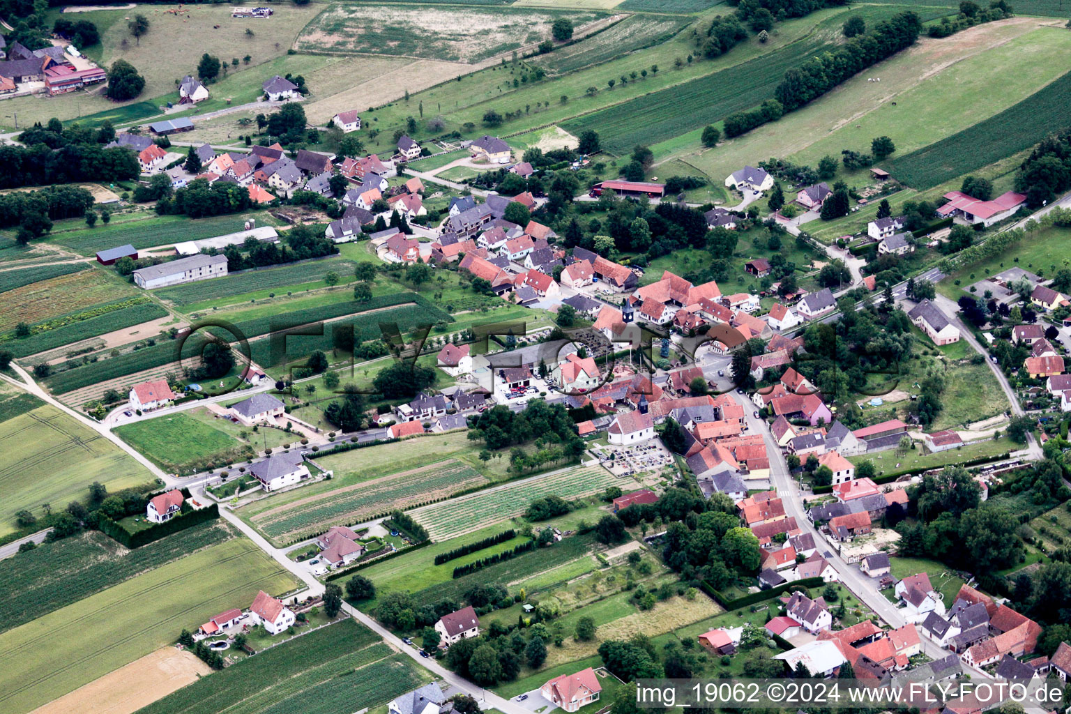 Bird's eye view of Wintzenbach in the state Bas-Rhin, France