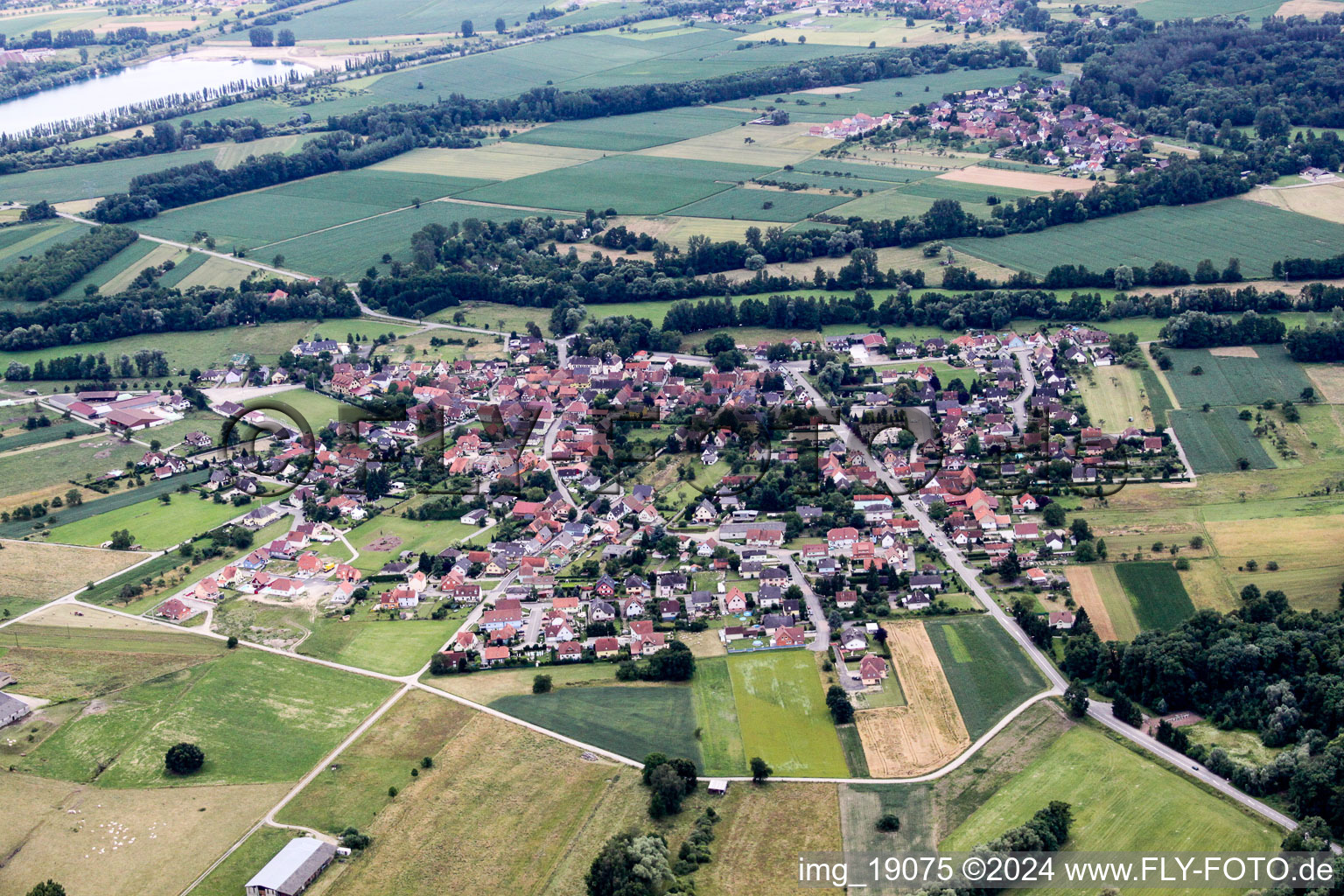 Aerial photograpy of Forstfeld in the state Bas-Rhin, France