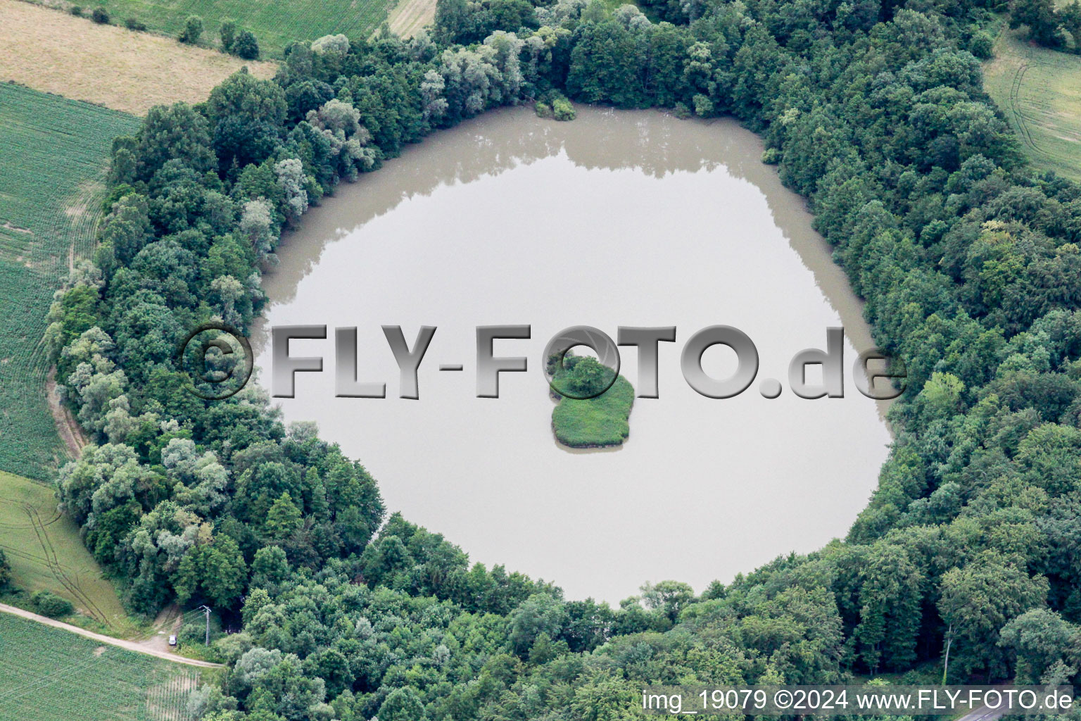 Lake Island on the Weier in Leutenheim in Grand Est, France