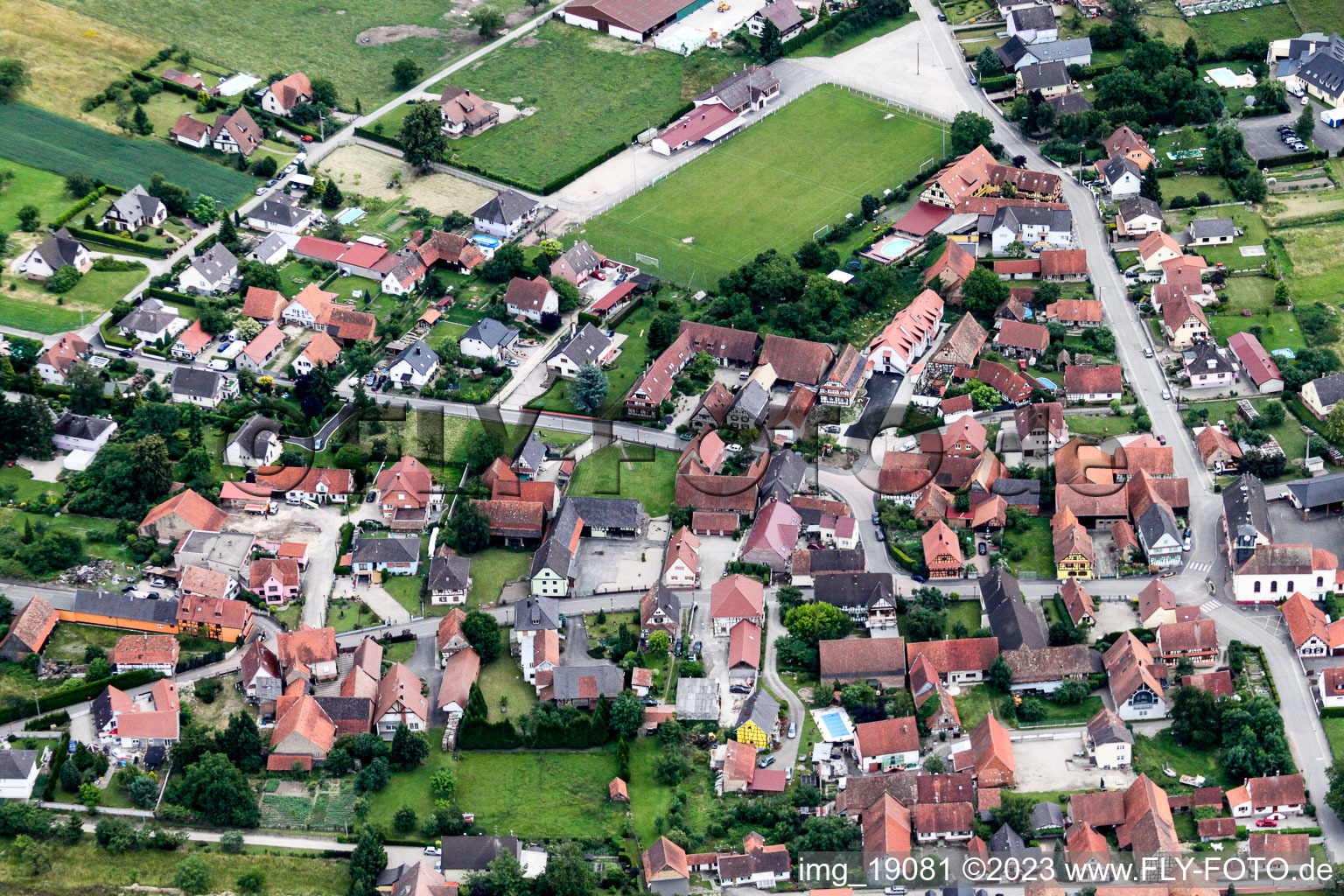 Oblique view of Forstfeld in the state Bas-Rhin, France