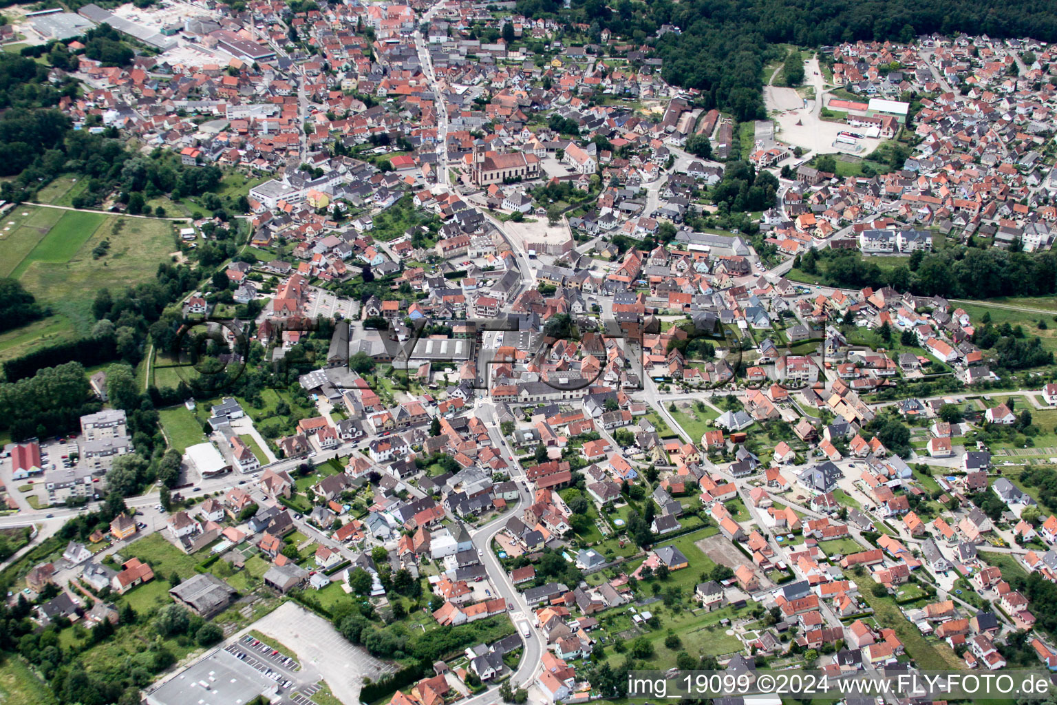 Soufflenheim in the state Bas-Rhin, France seen from above