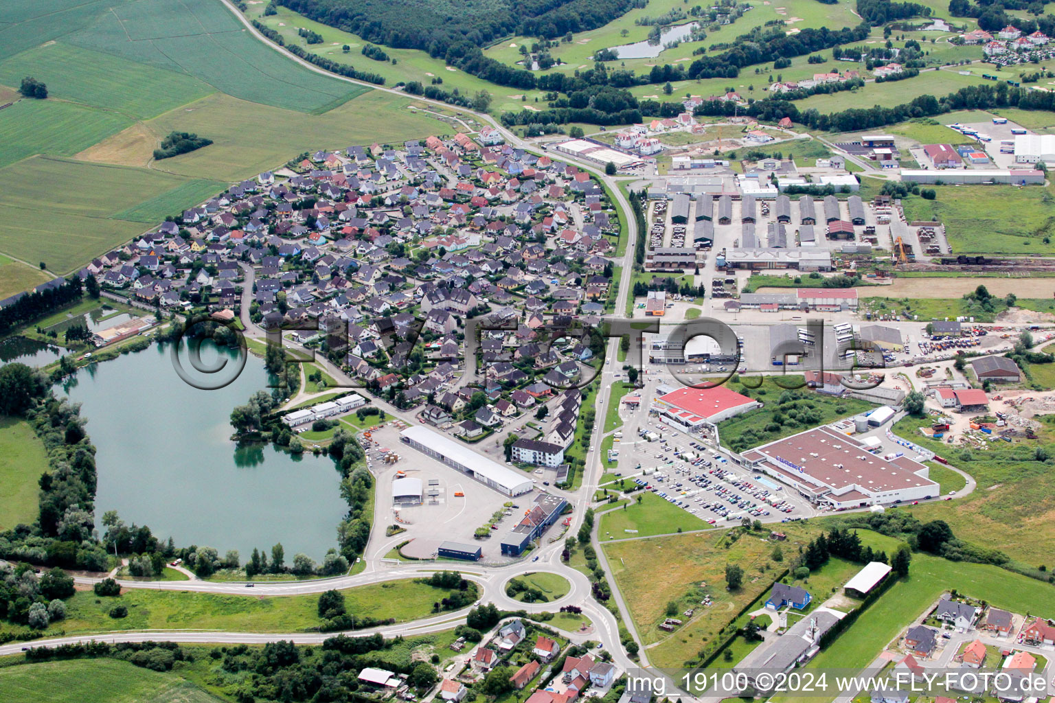 Soufflenheim in the state Bas-Rhin, France from the plane