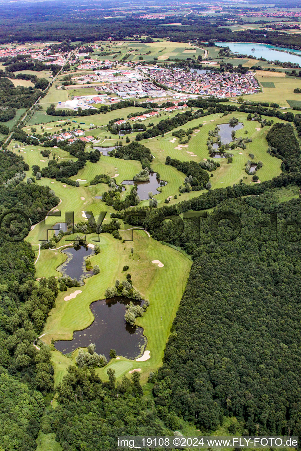 Aerial photograpy of Golf course in Soufflenheim in the state Bas-Rhin, France