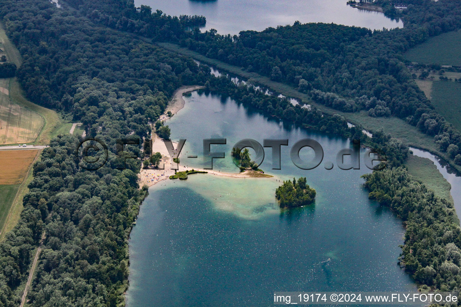 Aerial photograpy of Leimersheim in the state Rhineland-Palatinate, Germany