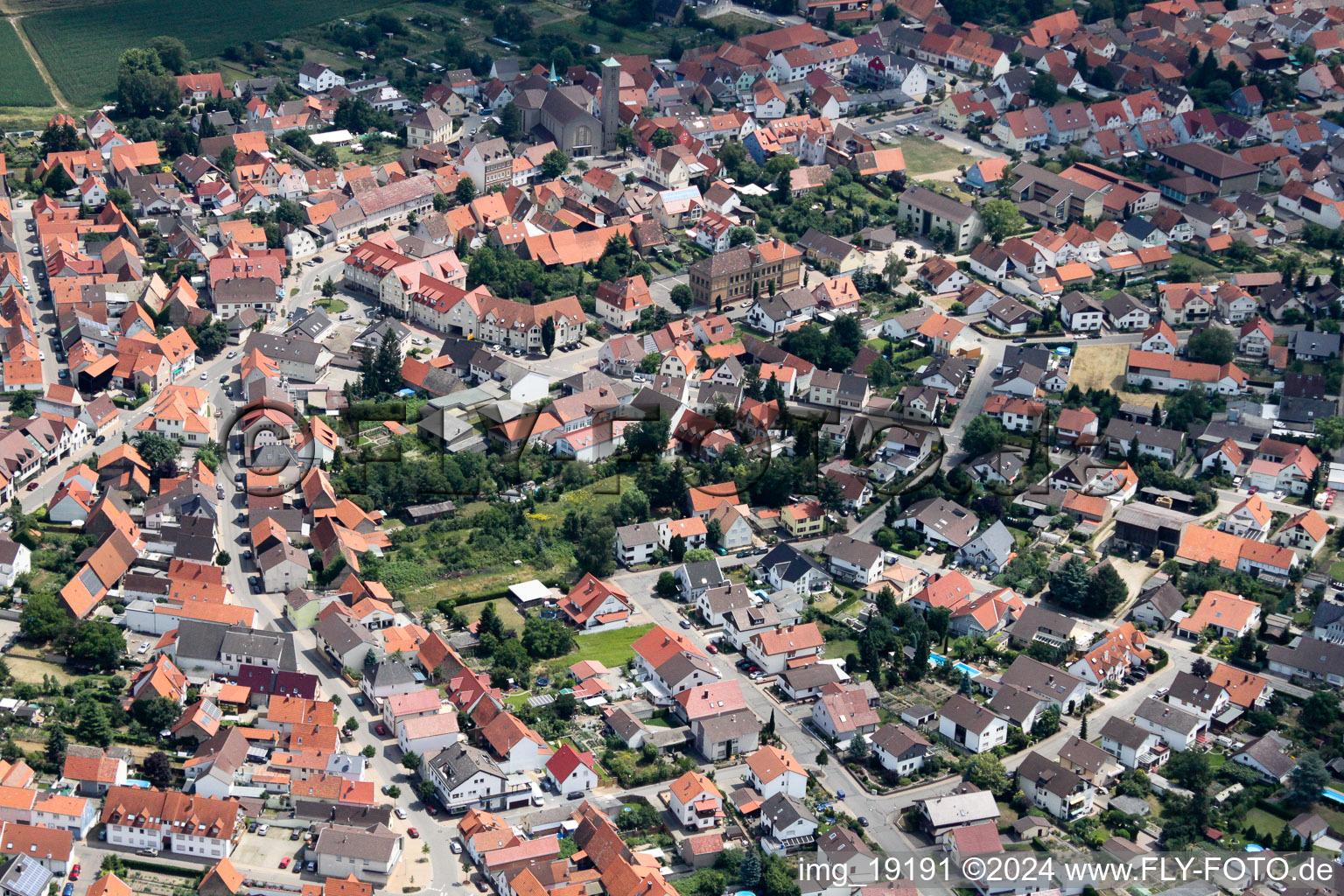 Oblique view of District Sankt Leon in St. Leon-Rot in the state Baden-Wuerttemberg, Germany