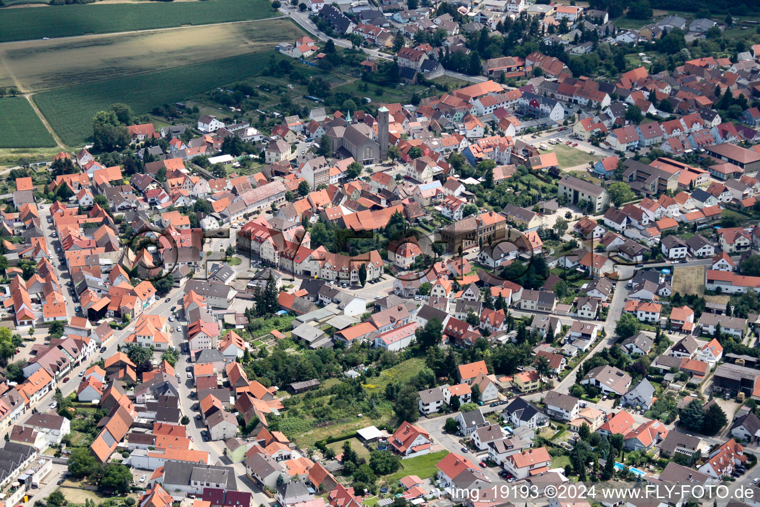 District Sankt Leon in St. Leon-Rot in the state Baden-Wuerttemberg, Germany from above