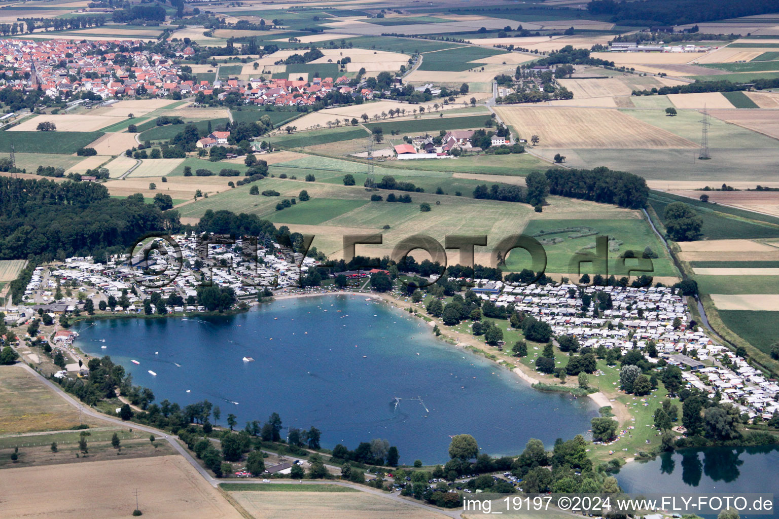 Sankt Leoner Surfsee in the district Sankt Leon in St. Leon-Rot in the state Baden-Wuerttemberg, Germany