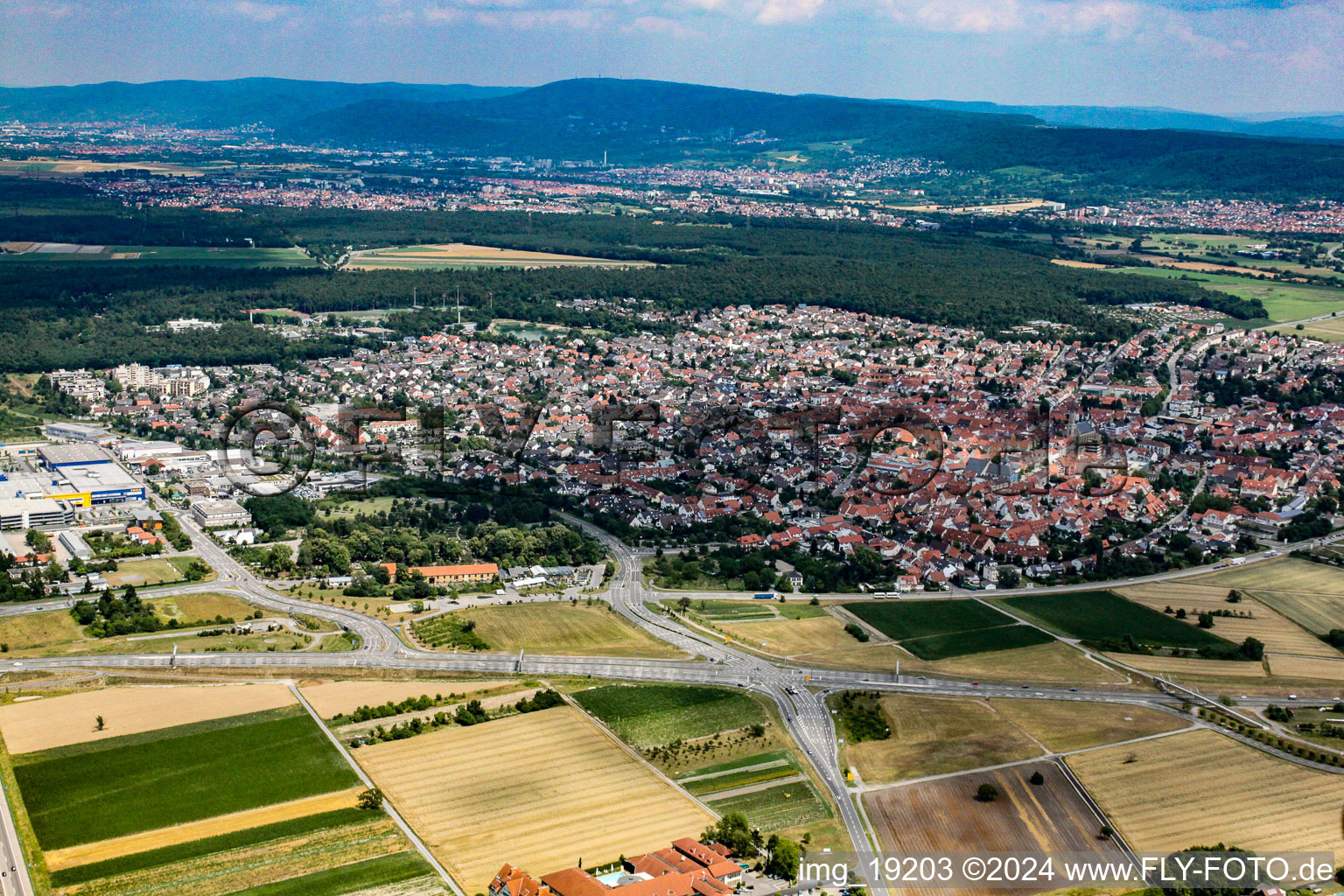 Aerial view of SAP AG in Walldorf in the state Baden-Wuerttemberg, Germany