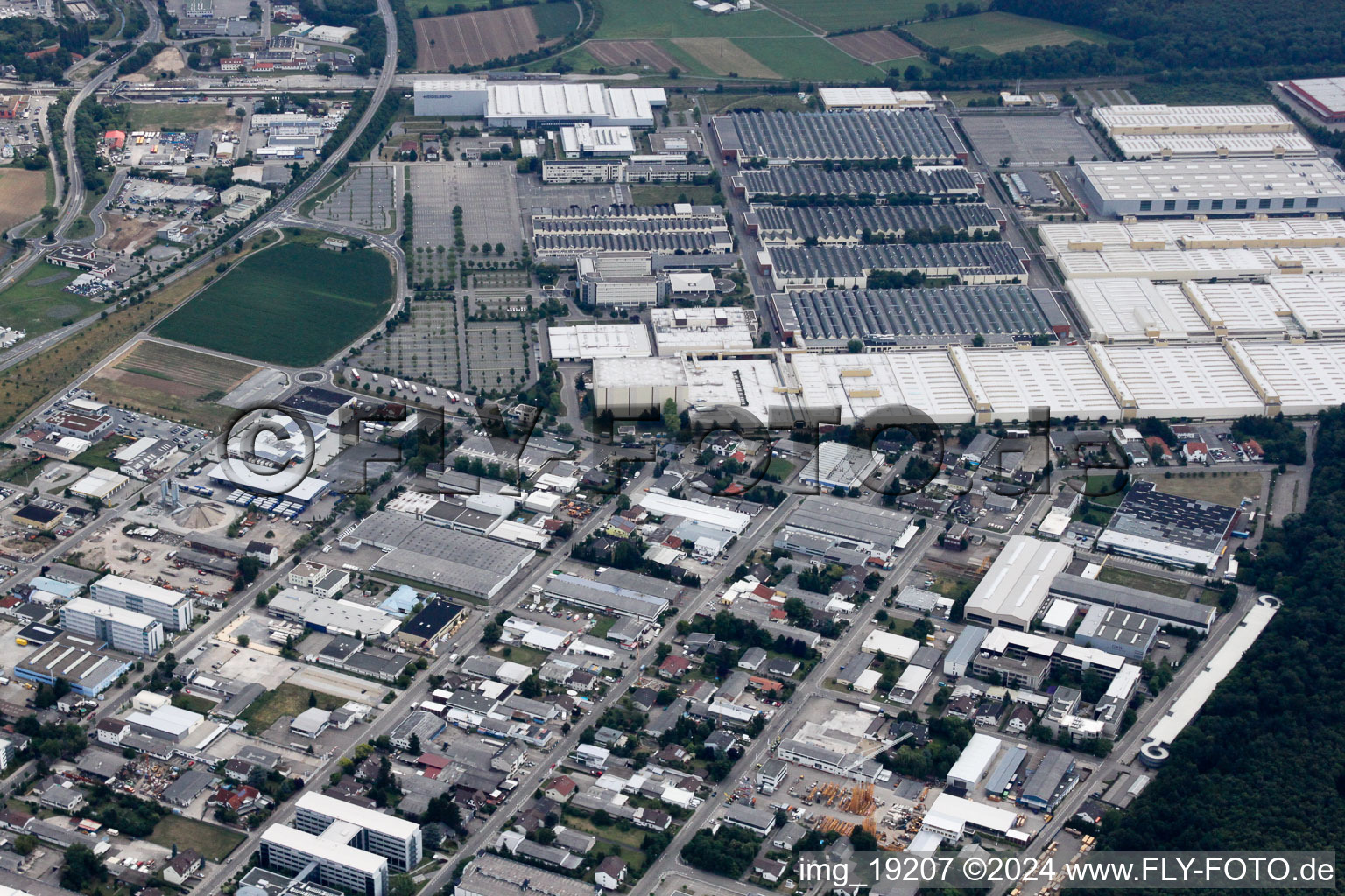 Commercial area in Walldorf in the state Baden-Wuerttemberg, Germany