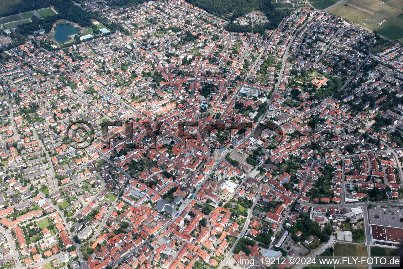 Walldorf in the state Baden-Wuerttemberg, Germany seen from above