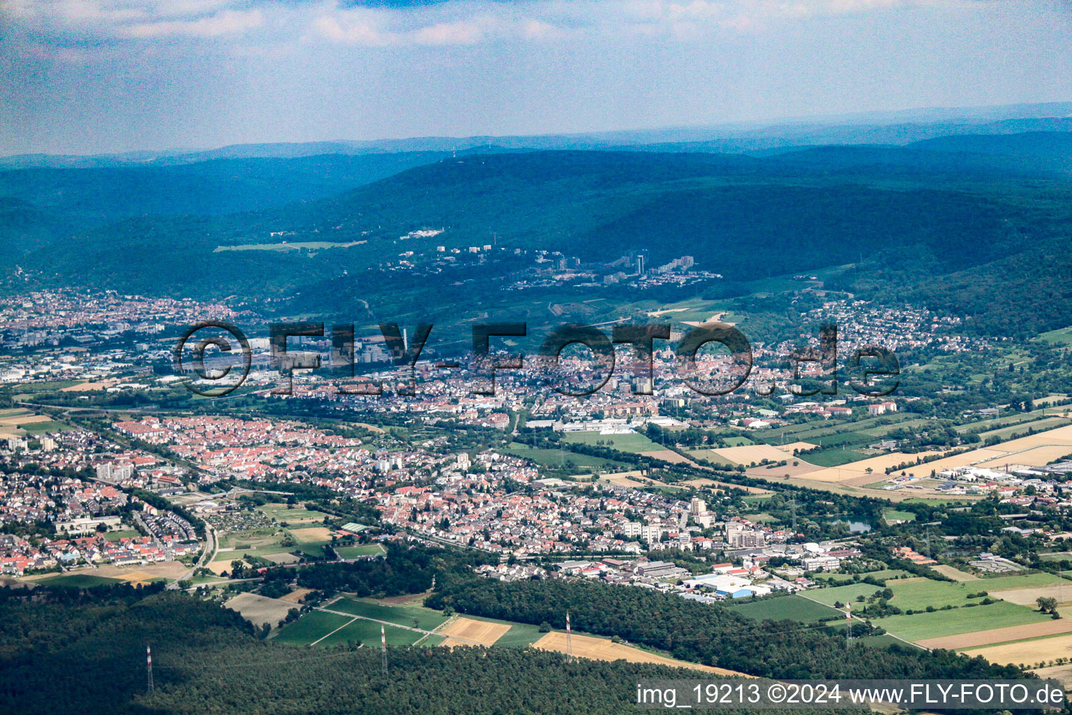 Oblique view of District Sankt Ilgen in Leimen in the state Baden-Wuerttemberg, Germany