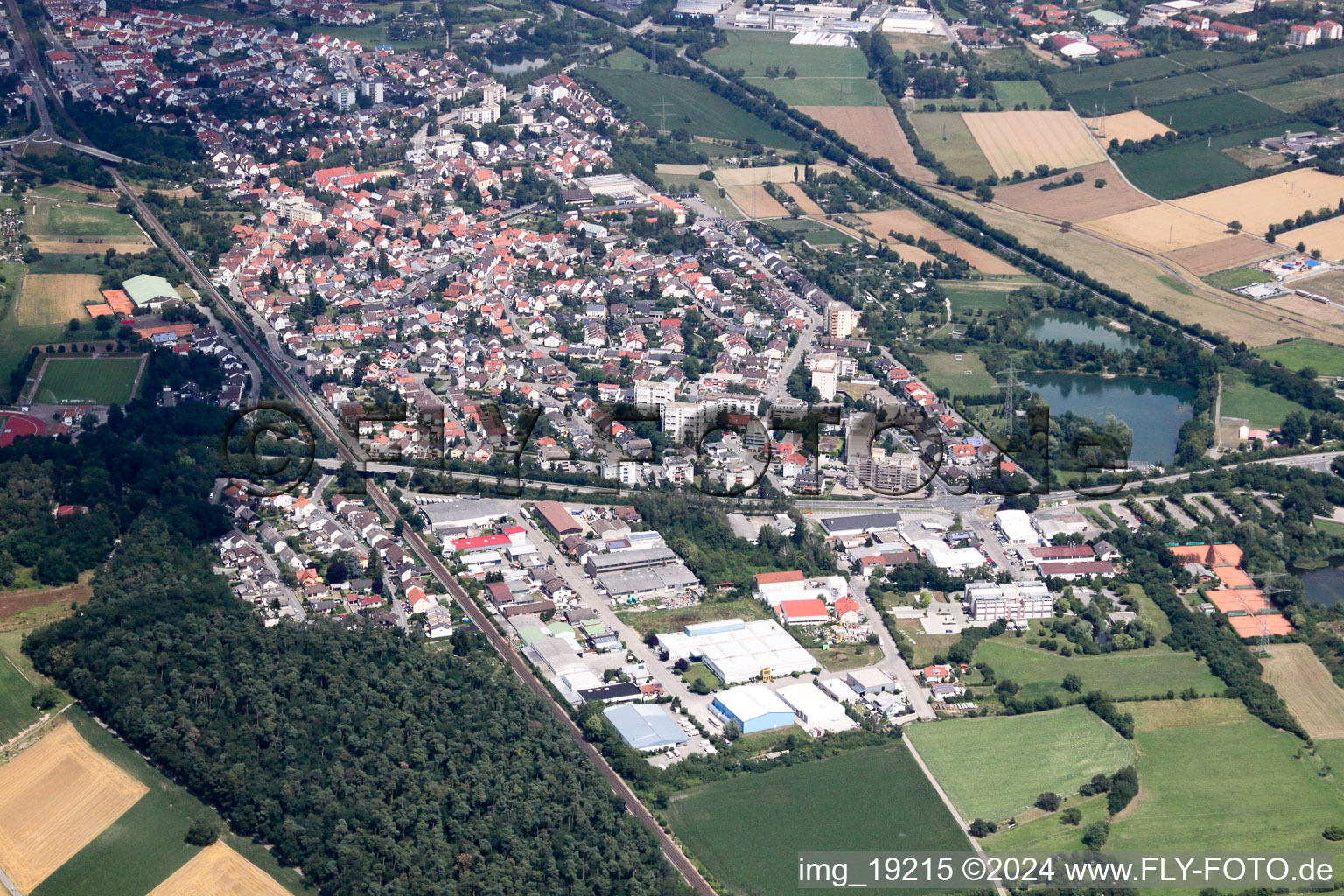 District Sankt Ilgen in Leimen in the state Baden-Wuerttemberg, Germany from above