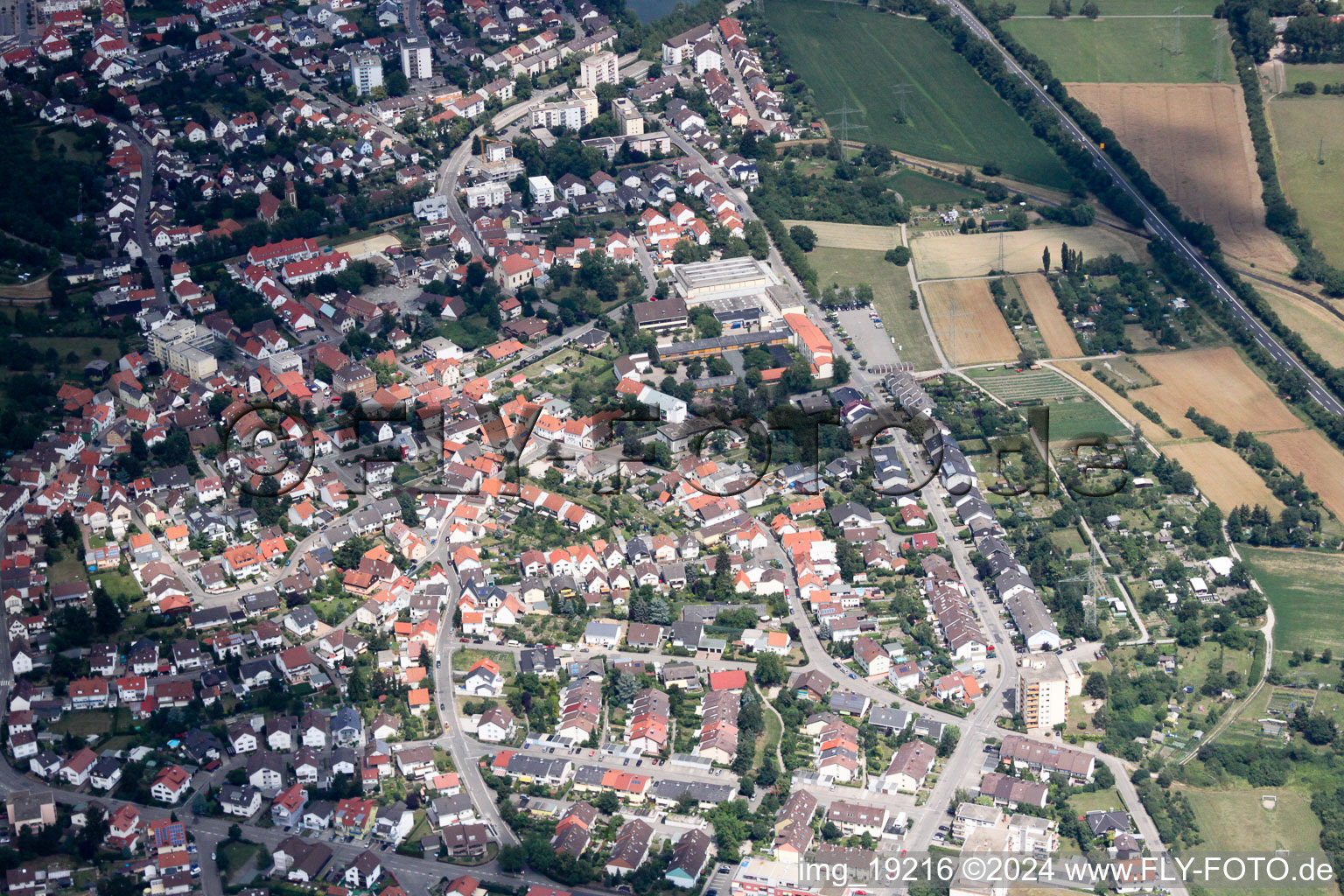 District Sankt Ilgen in Leimen in the state Baden-Wuerttemberg, Germany out of the air