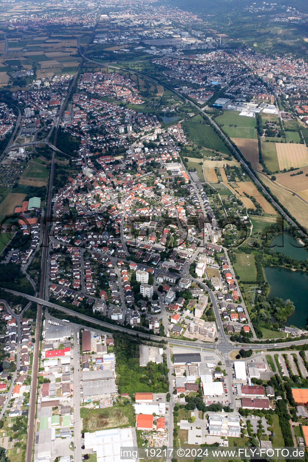 From the south in the district Sankt Ilgen in Leimen in the state Baden-Wuerttemberg, Germany