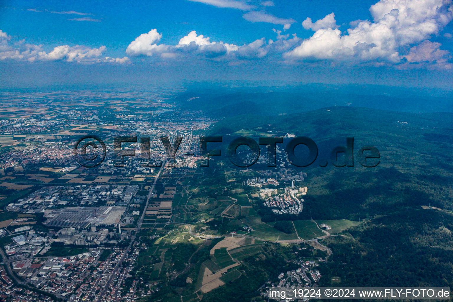 Leimen in the state Baden-Wuerttemberg, Germany from the plane