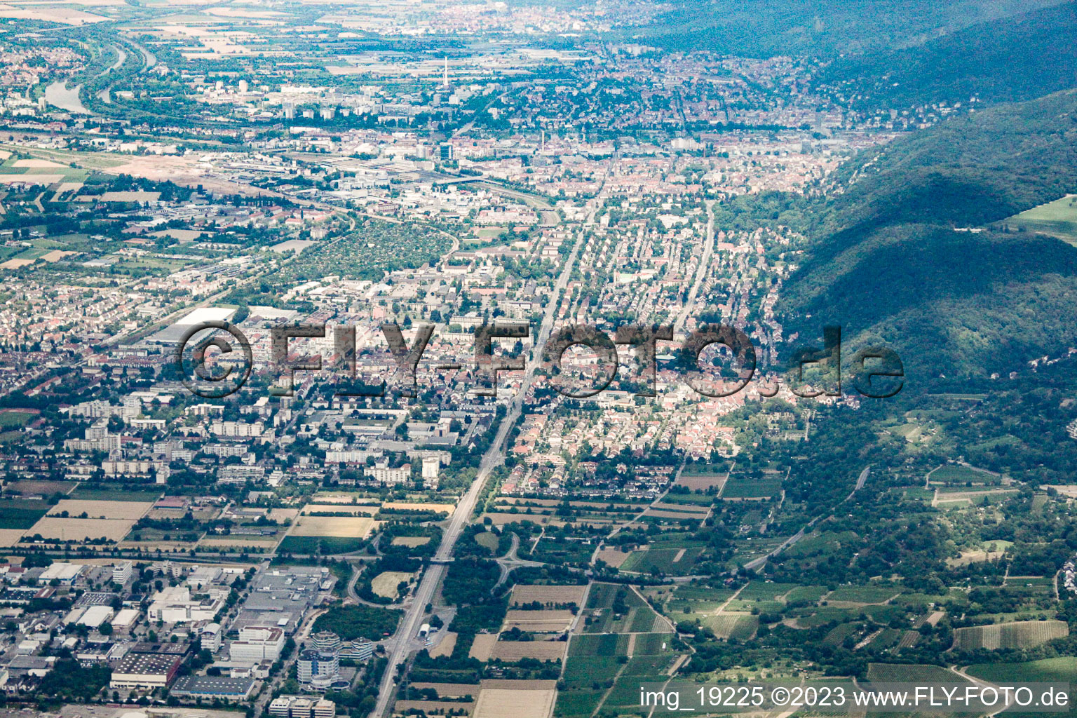 Bird's eye view of District Rohrbach in Heidelberg in the state Baden-Wuerttemberg, Germany
