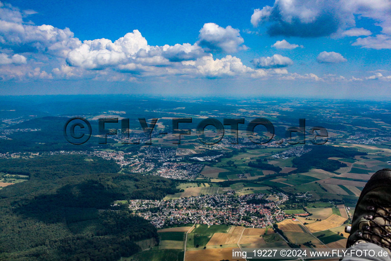 Aerial view of Gauangelloch in the state Baden-Wuerttemberg, Germany