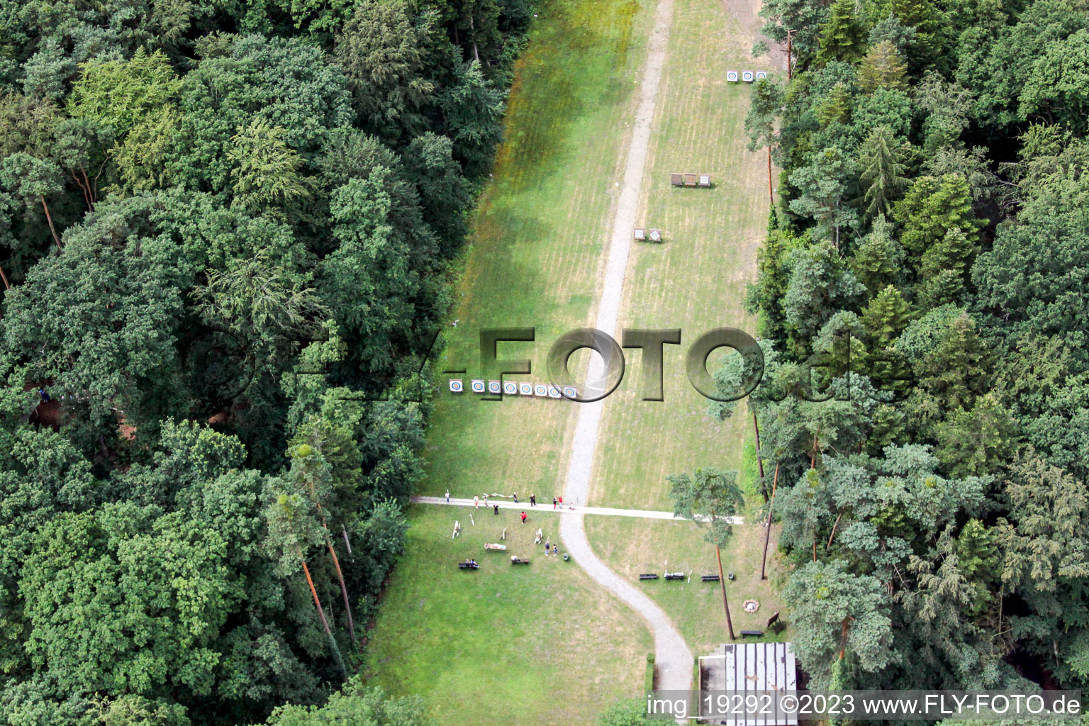 Aerial photograpy of Archers in Kandel in the state Rhineland-Palatinate, Germany