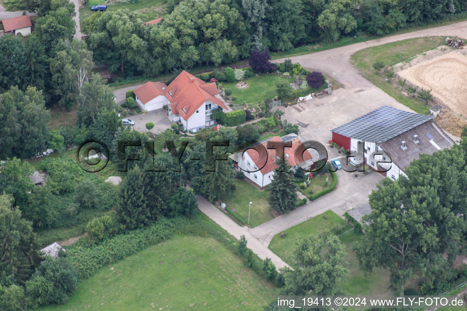 Oblique view of Washing mill in Winden in the state Rhineland-Palatinate, Germany