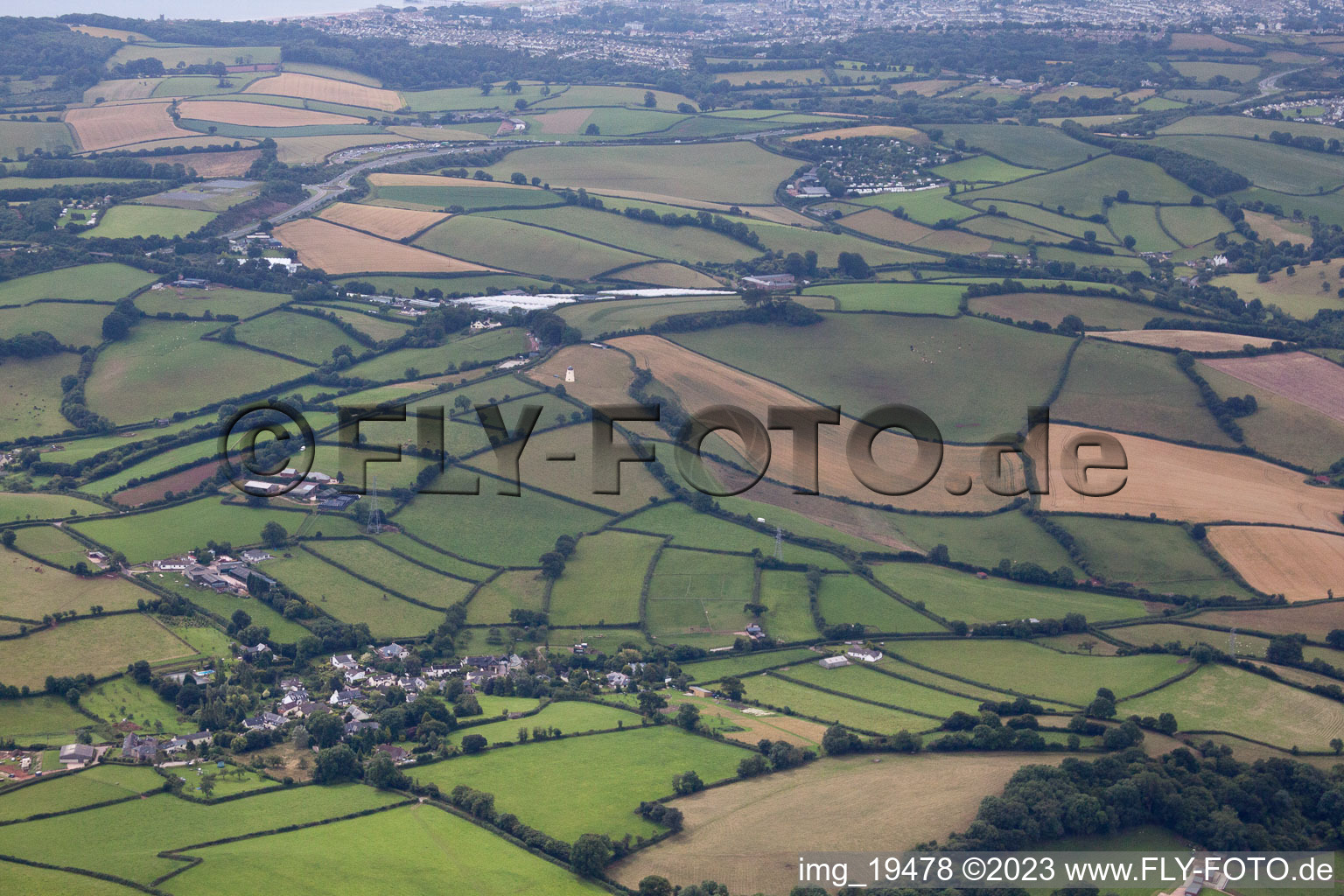 Aerial view of Abbotskerswell in the state England, Great Britain