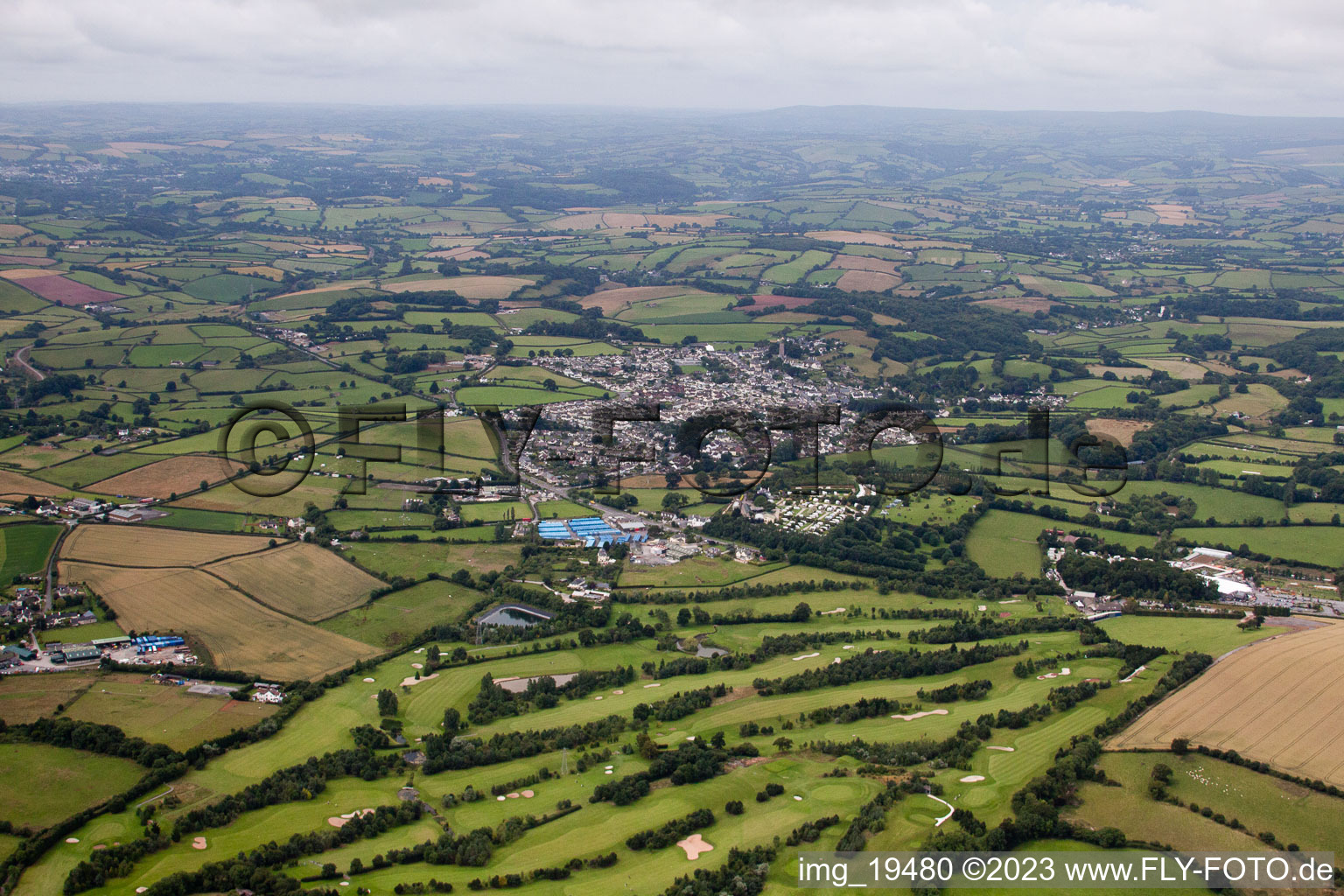 Aerial photograpy of Abbotskerswell in the state England, Great Britain