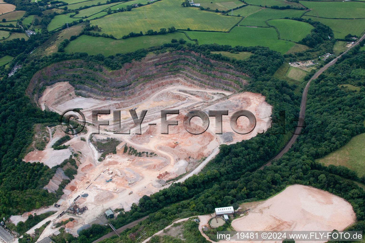 Oblique view of Abbotskerswell in the state England, Great Britain