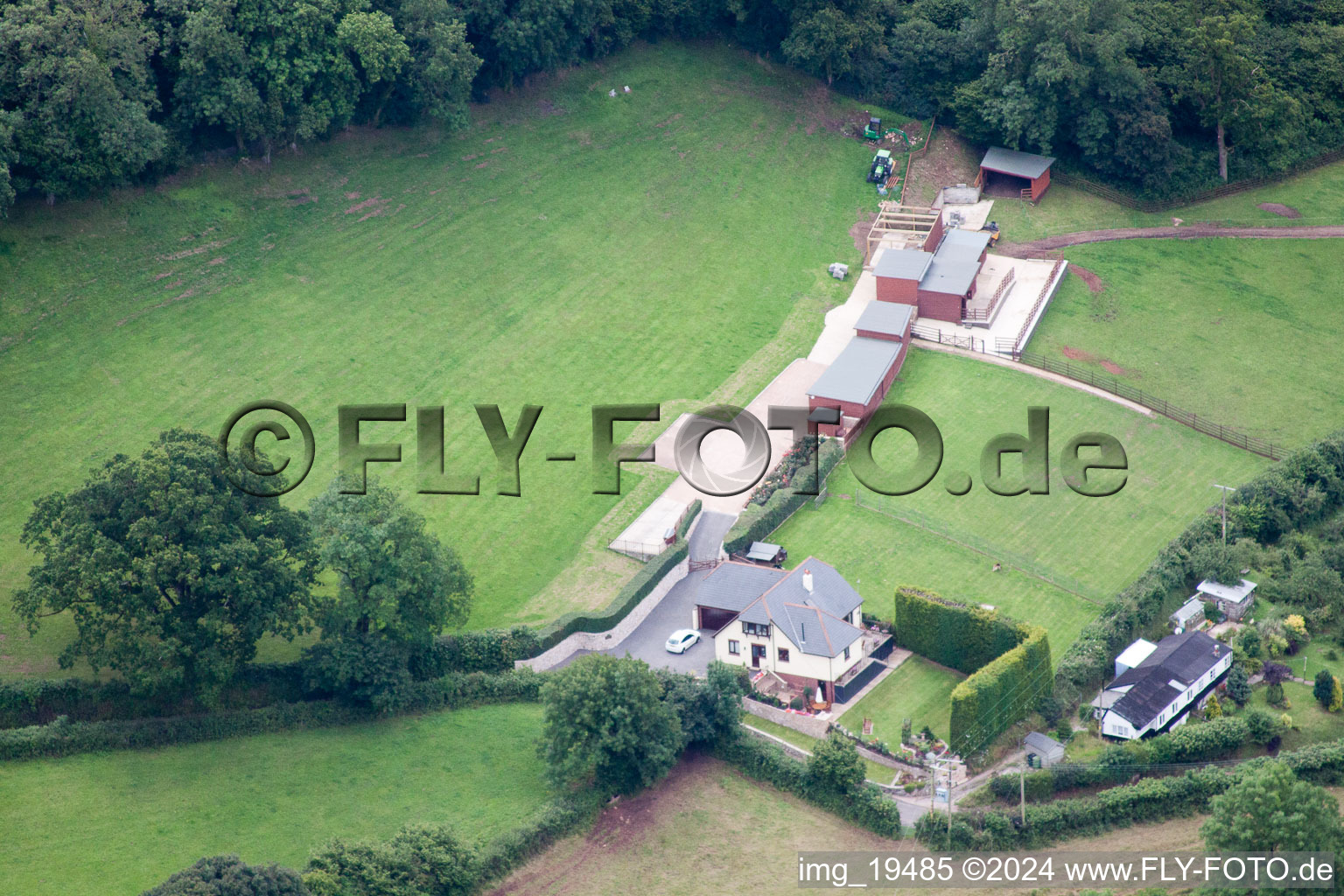 Abbotskerswell in the state England, Great Britain from the plane