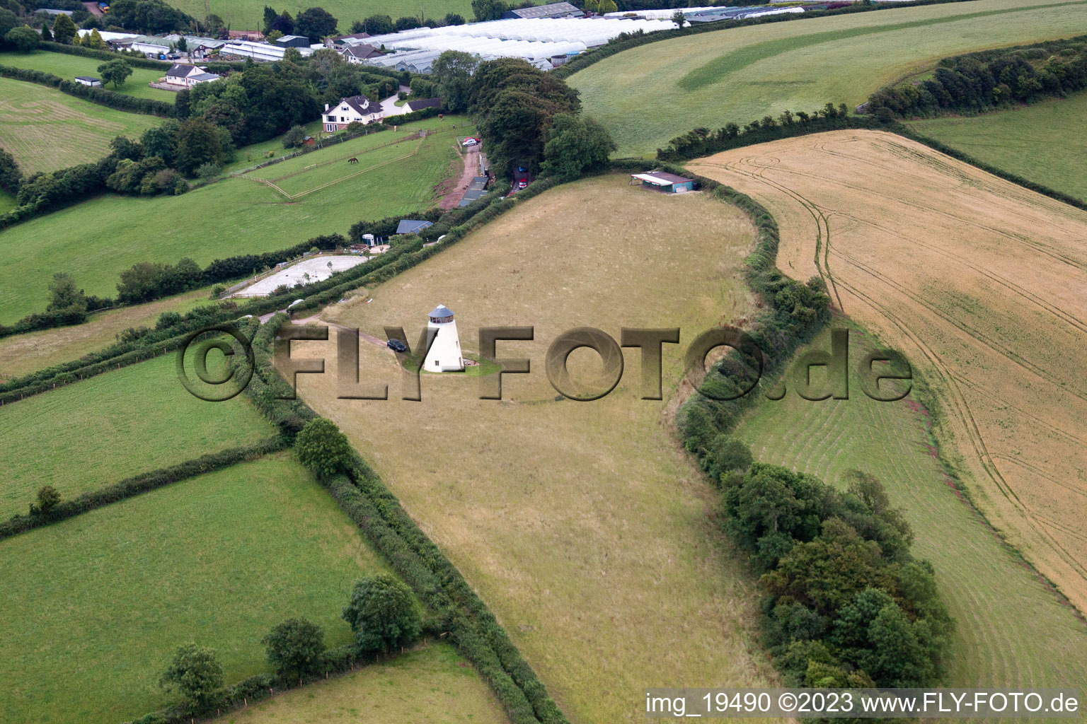 Aerial view of Kingskerswell in the state England, Great Britain
