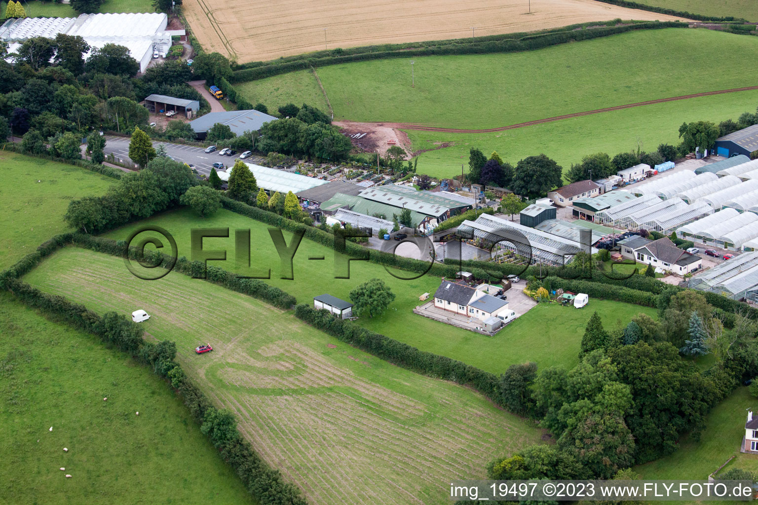 Aerial view of Marldon in the state England, Great Britain