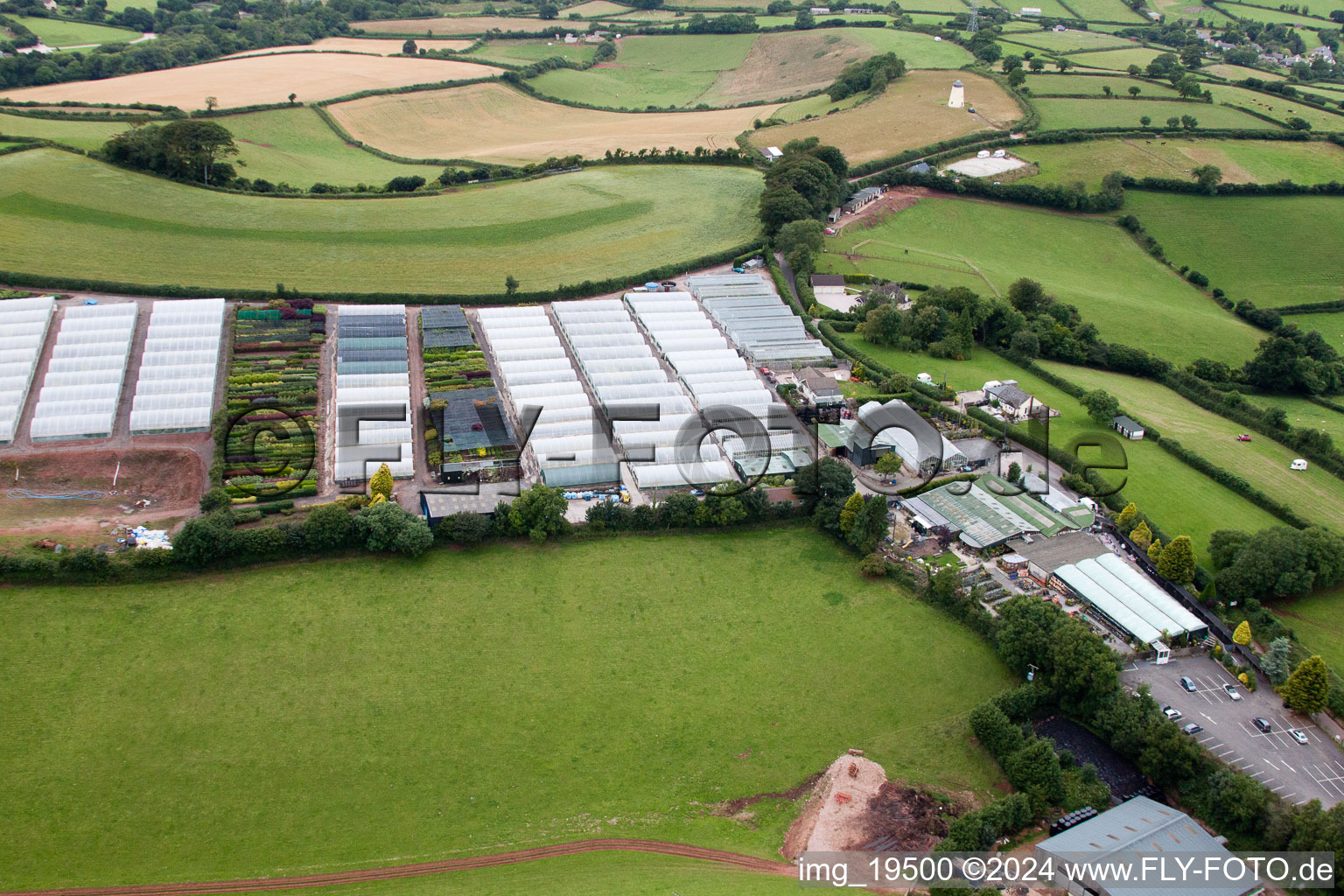 Oblique view of Marldon in the state England, Great Britain