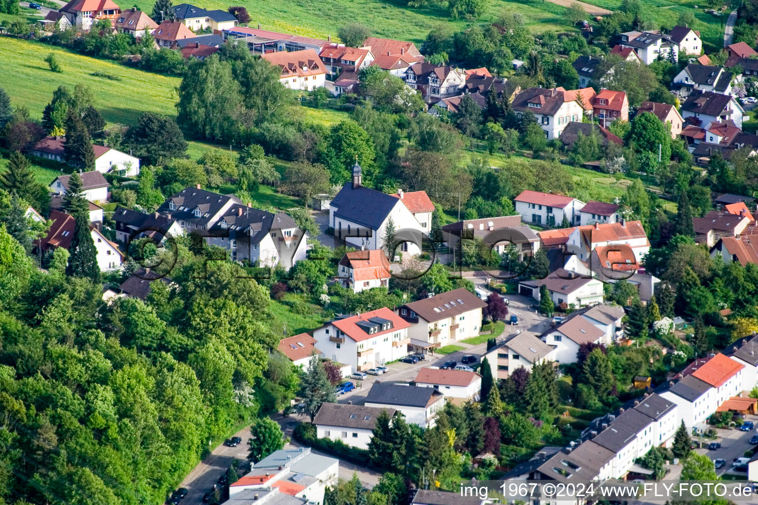 Wilhelm Roetherstr in the district Langensteinbach in Karlsbad in the state Baden-Wuerttemberg, Germany