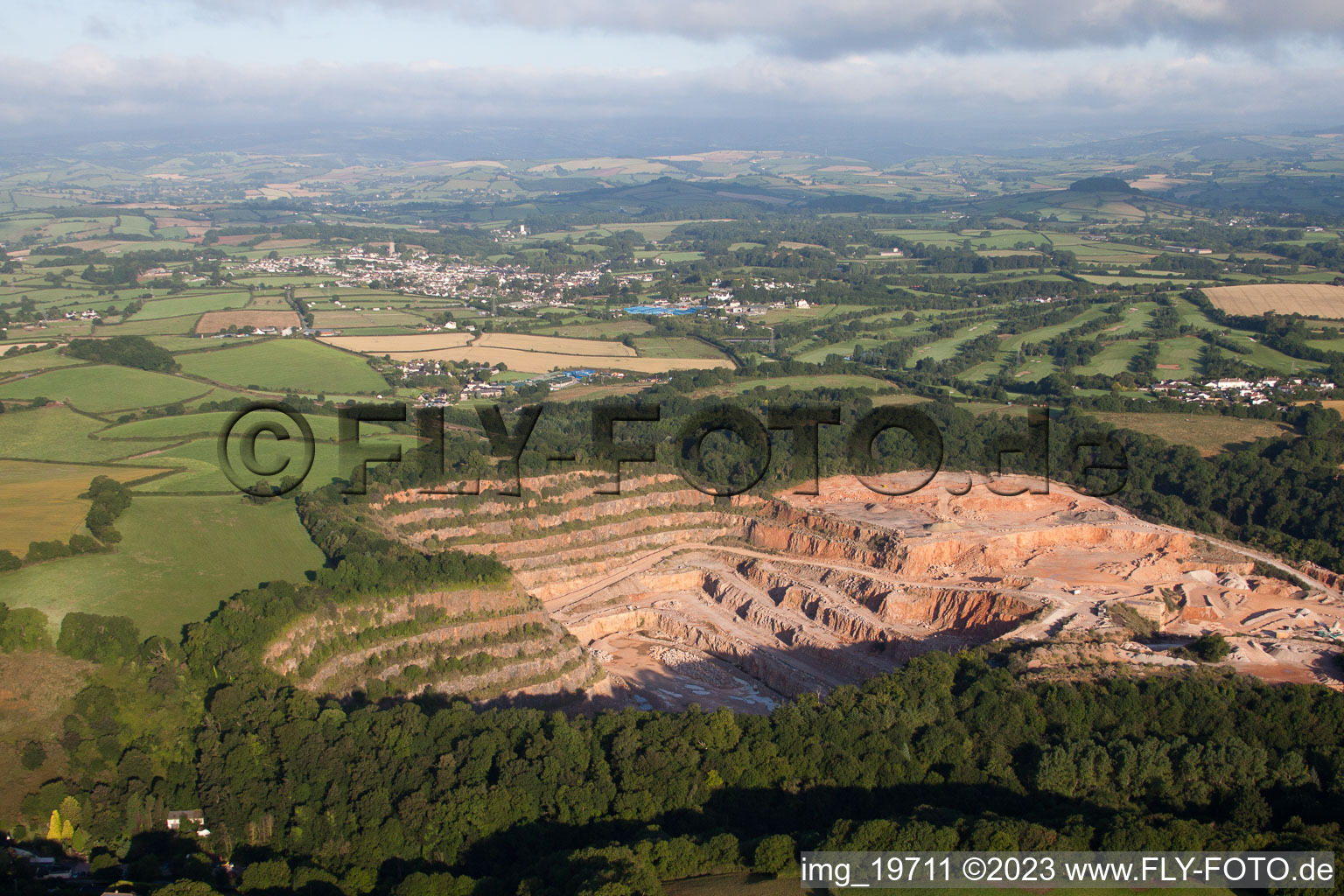 Aerial photograpy of Kingskerswell in the state England, Great Britain