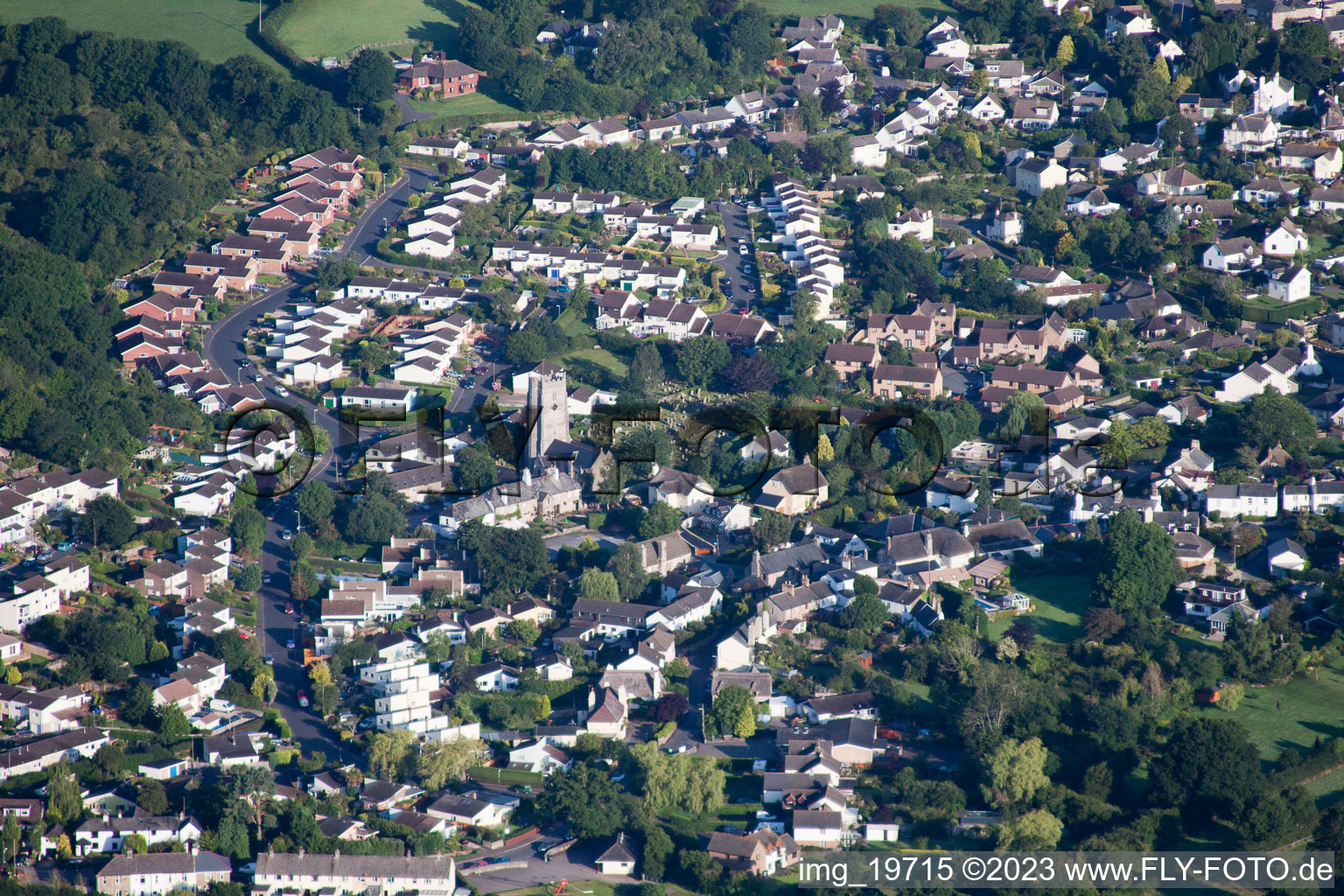 Kingskerswell in the state England, Great Britain seen from above