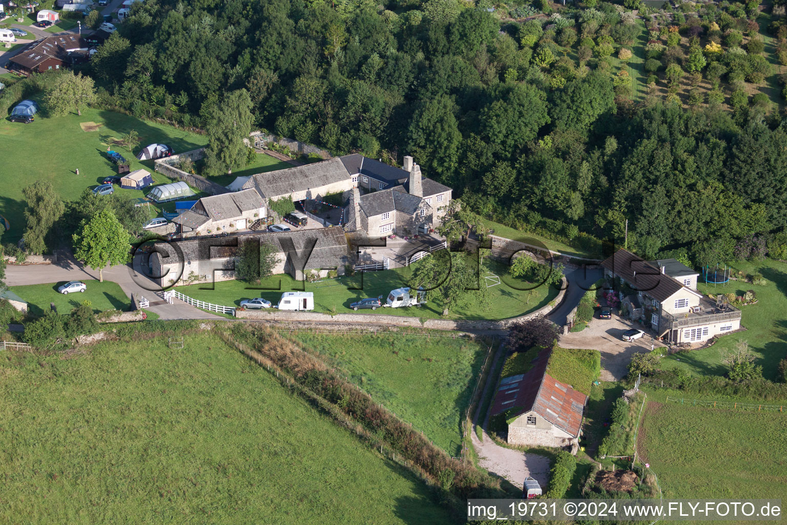 Aerial photograpy of Abbotskerswell in the state England, Great Britain