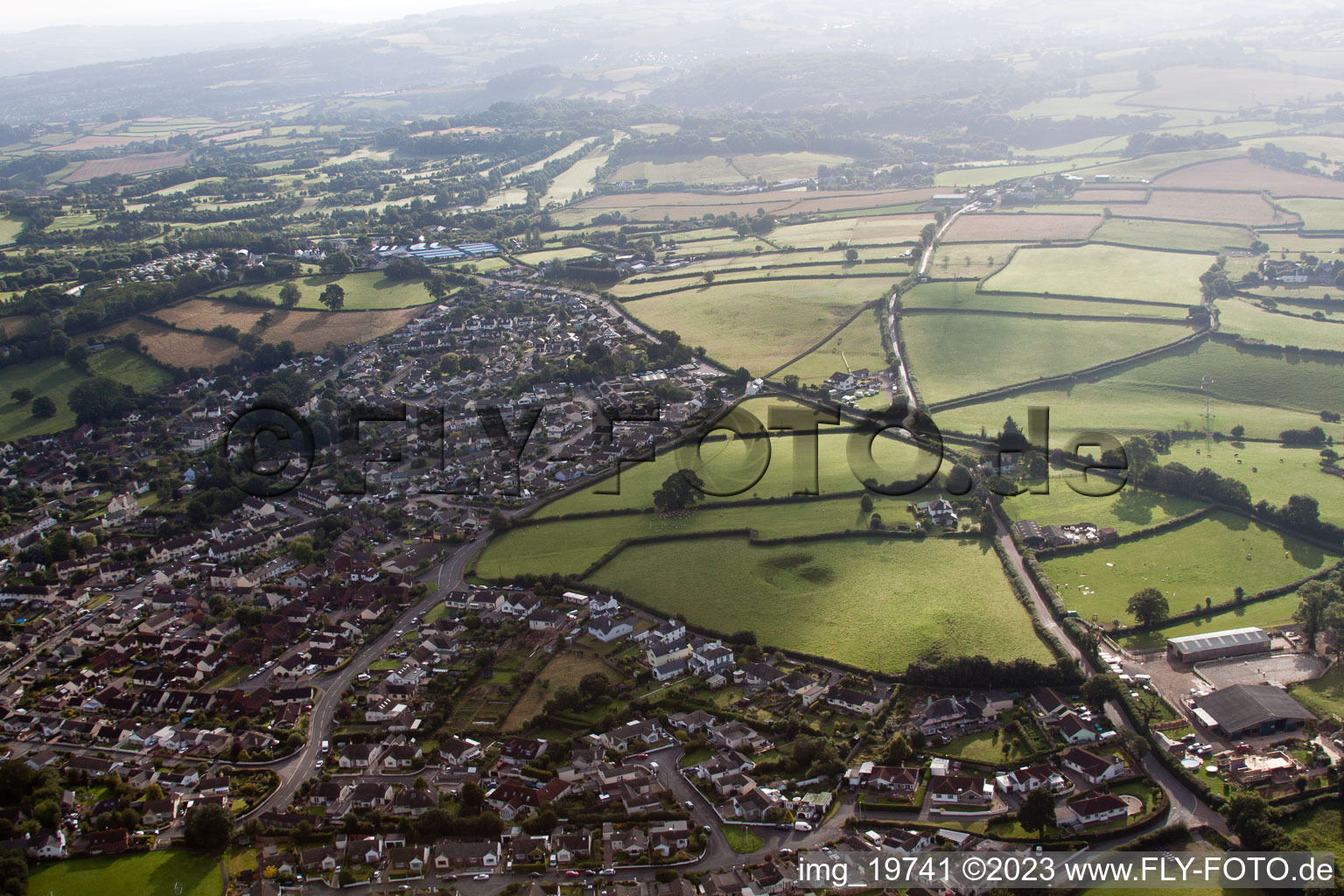 Aerial view of Ipplepen in the state England, Great Britain