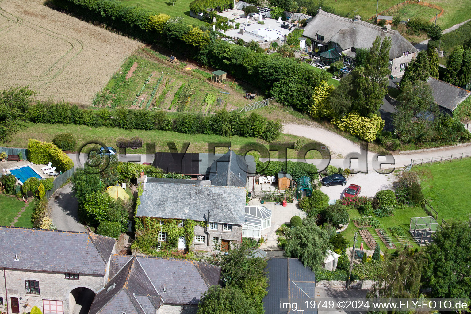 Ipplepen in the state England, Great Britain seen from above