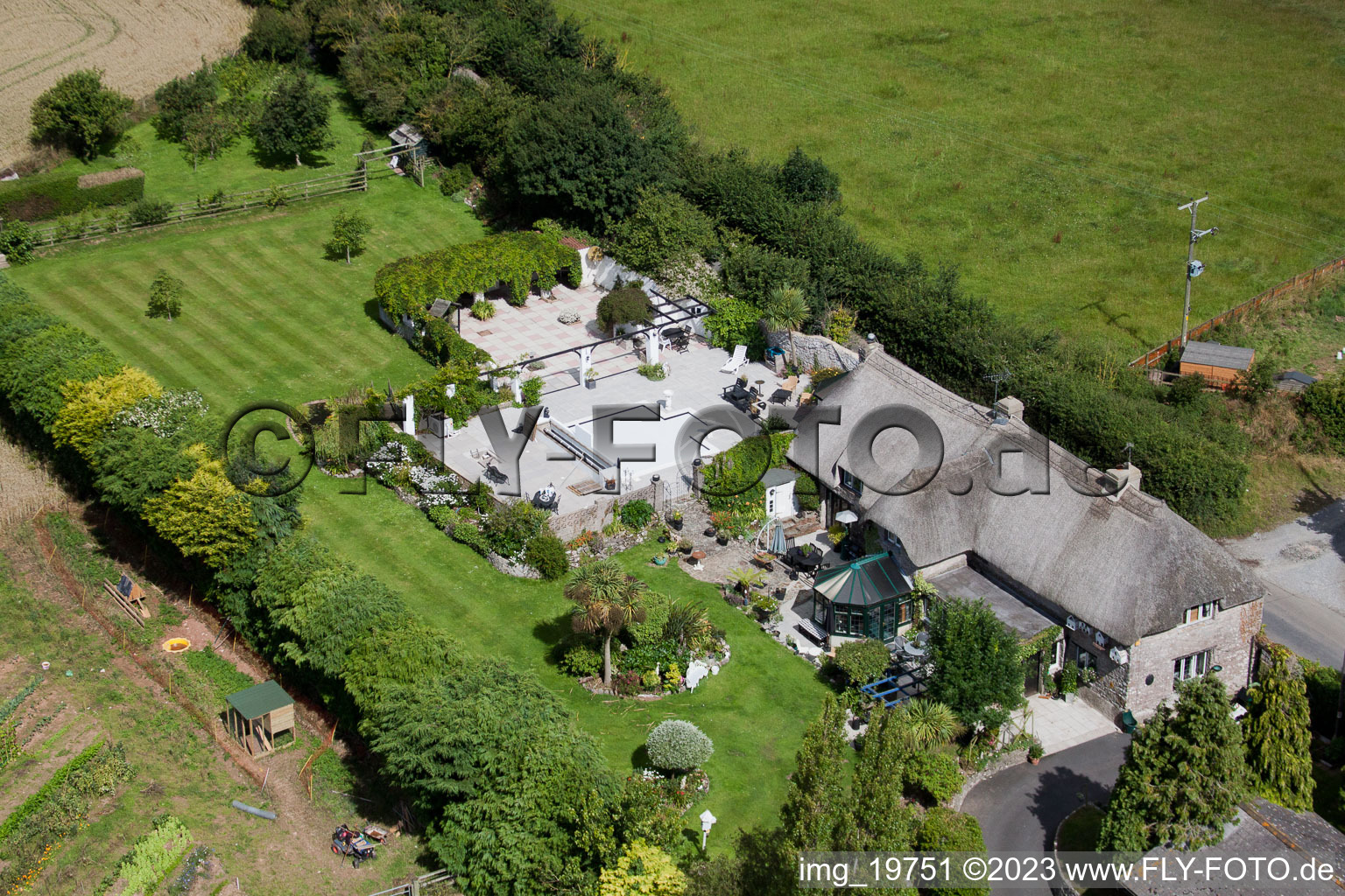 Bird's eye view of Ipplepen in the state England, Great Britain