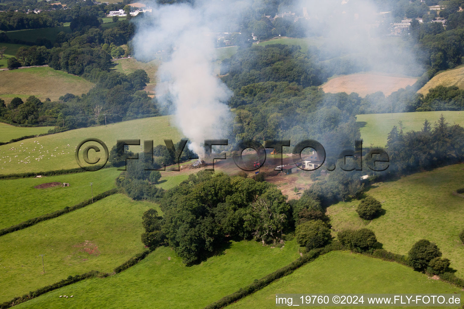 Aerial photograpy of Staverton in the state England, Great Britain