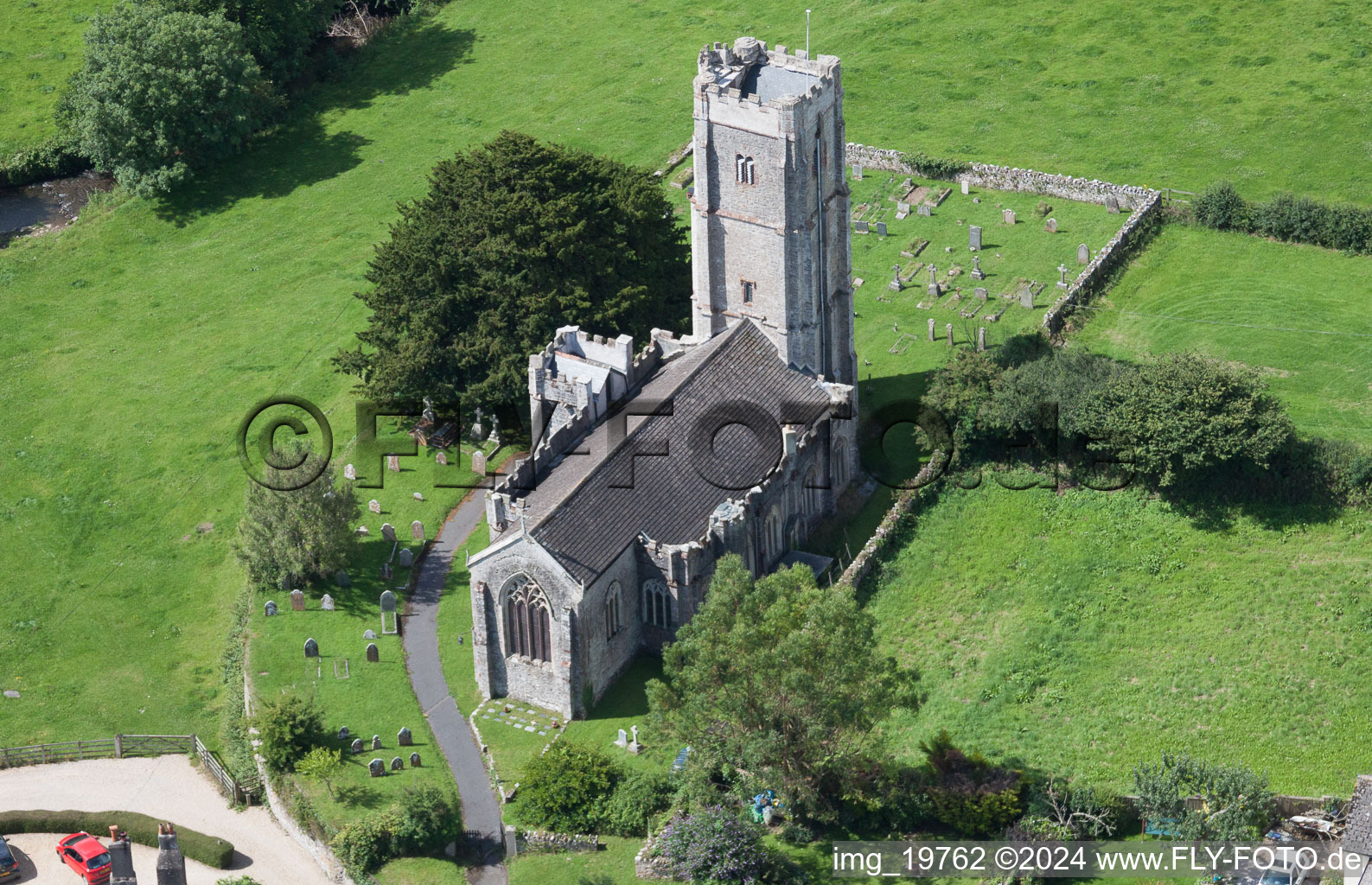 Church building of Baptist the St John Church in Littlehempston in England, United Kingdom