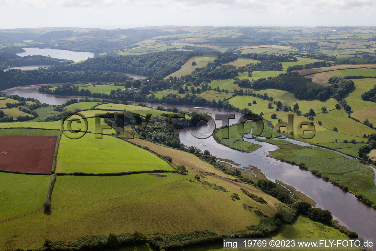 Bird's eye view of Berry Pomeroy in the state England, Great Britain
