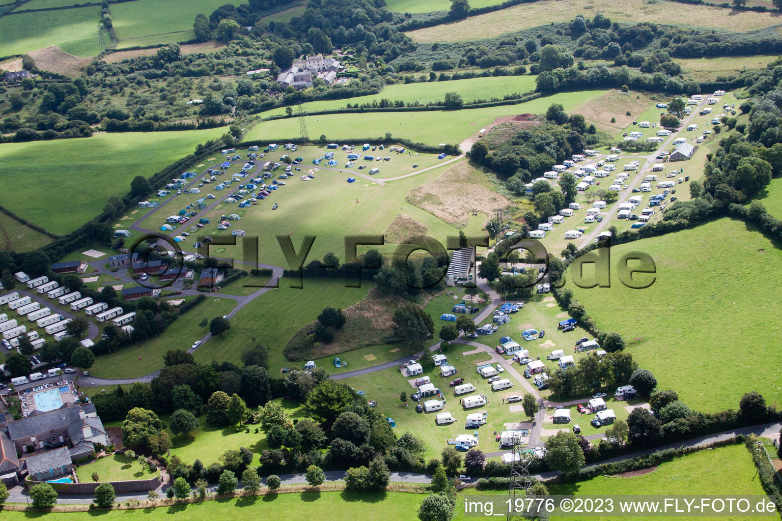 Totnes in the state England, Great Britain from above