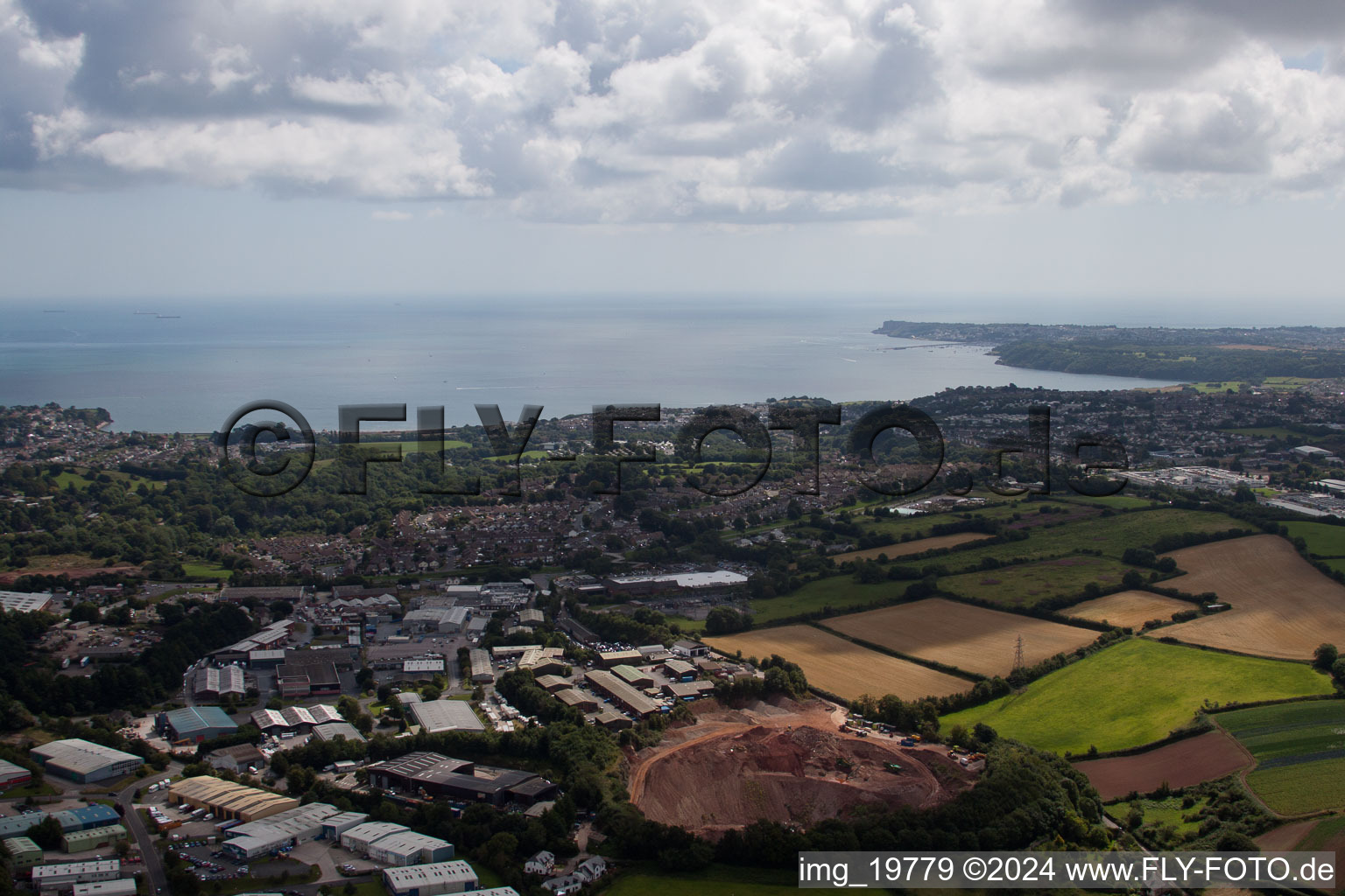 Totnes in the state England, Great Britain seen from above